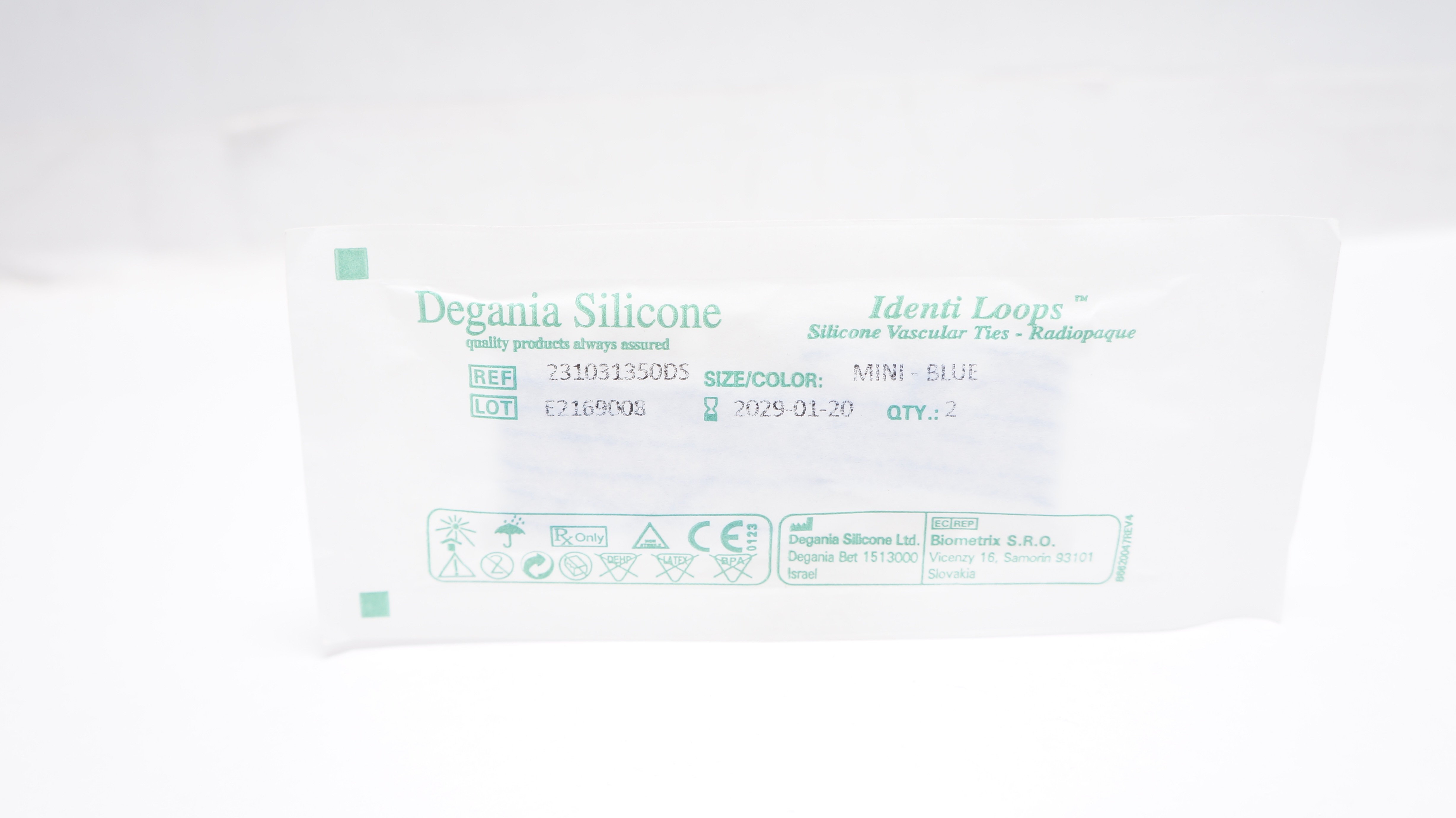 Degania Silicone 231031350DS Identi Loops, Silicone Vascular Ties Mini-Pack of 2