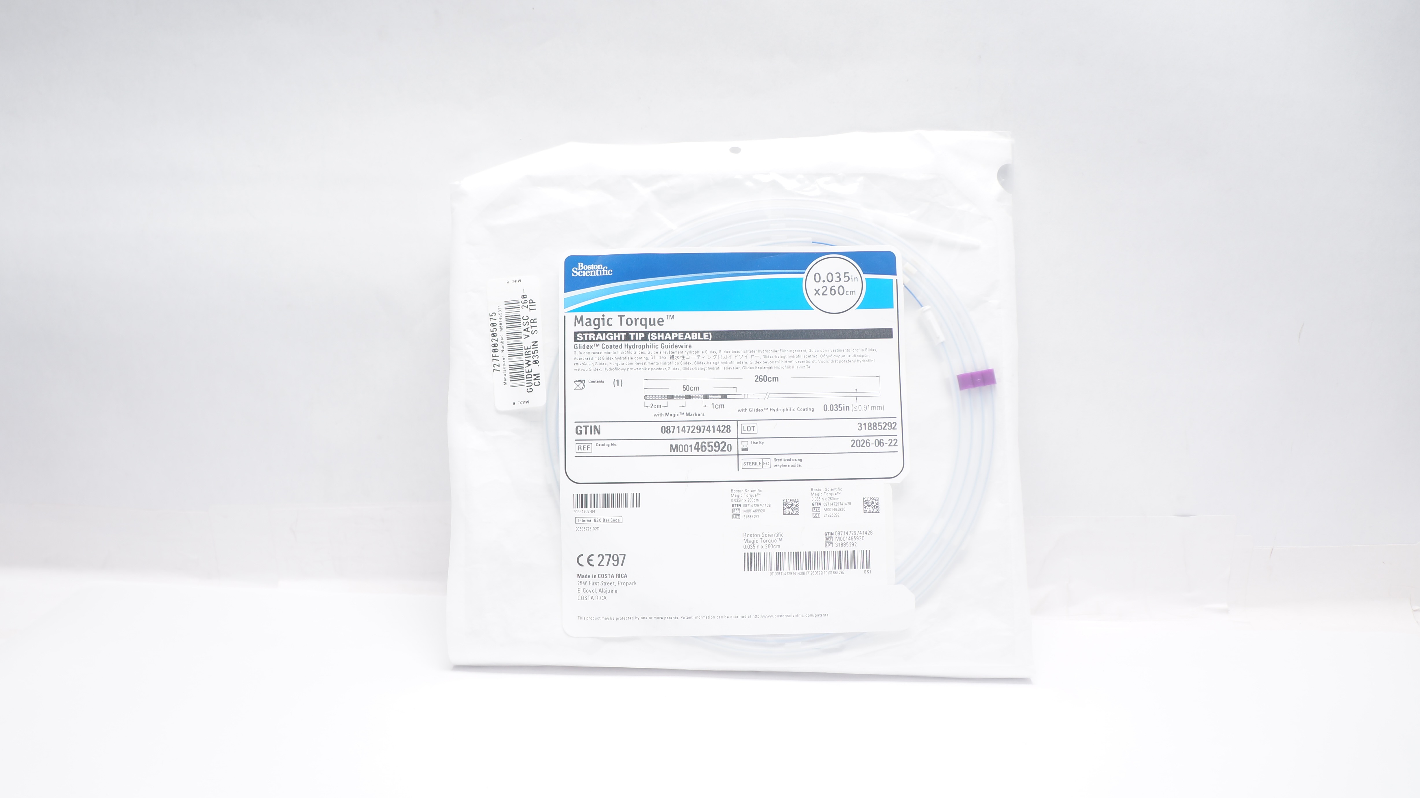 Boston Scientific 46592 Magic Torque Glidex Coated Guidewire 0.035in. x 260cm