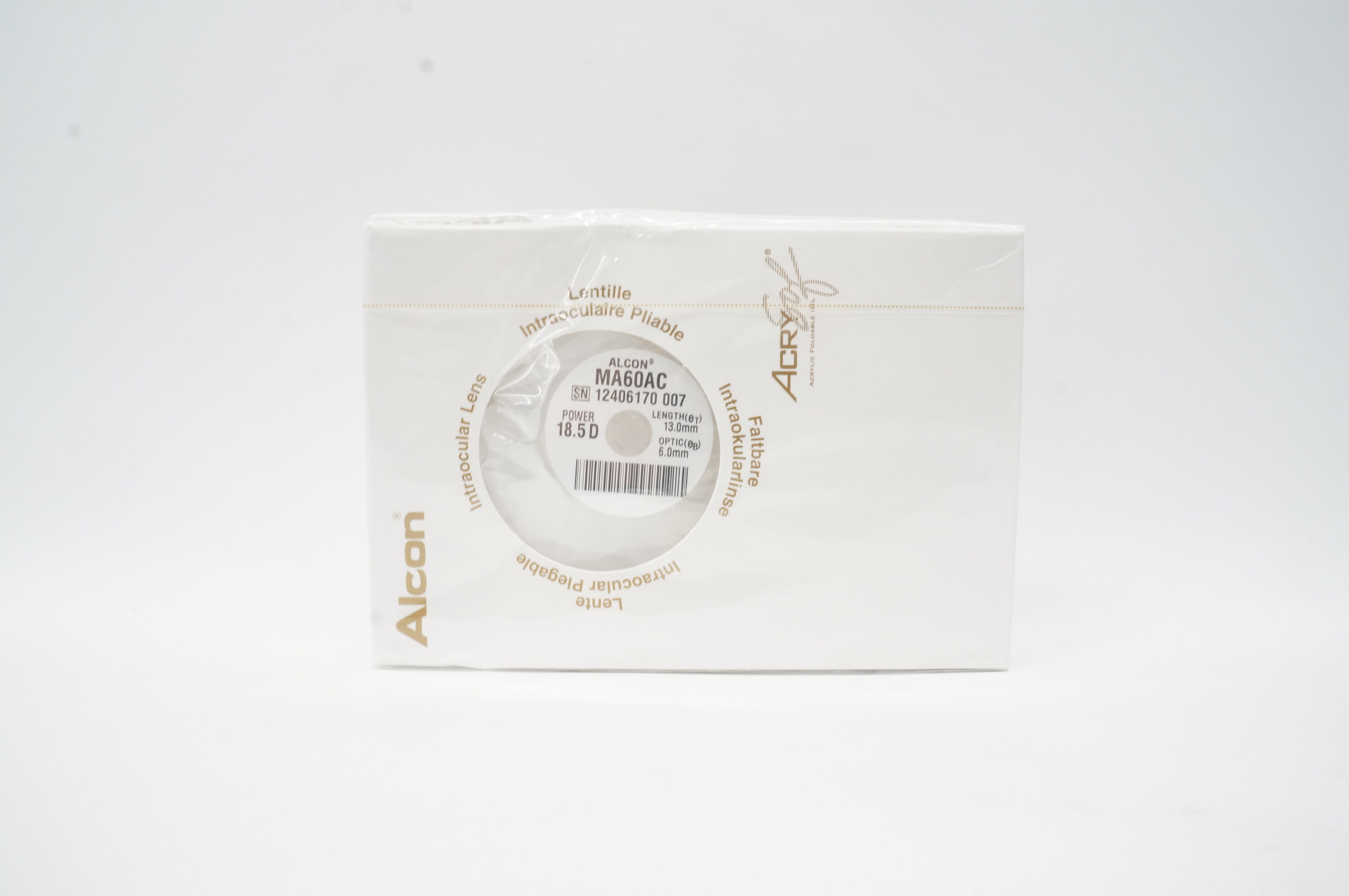 Alcon MA60AC AcrySof Soft Acrylic Multipiece 18.5D, 13.0mm, Optic 6.0mm (x)