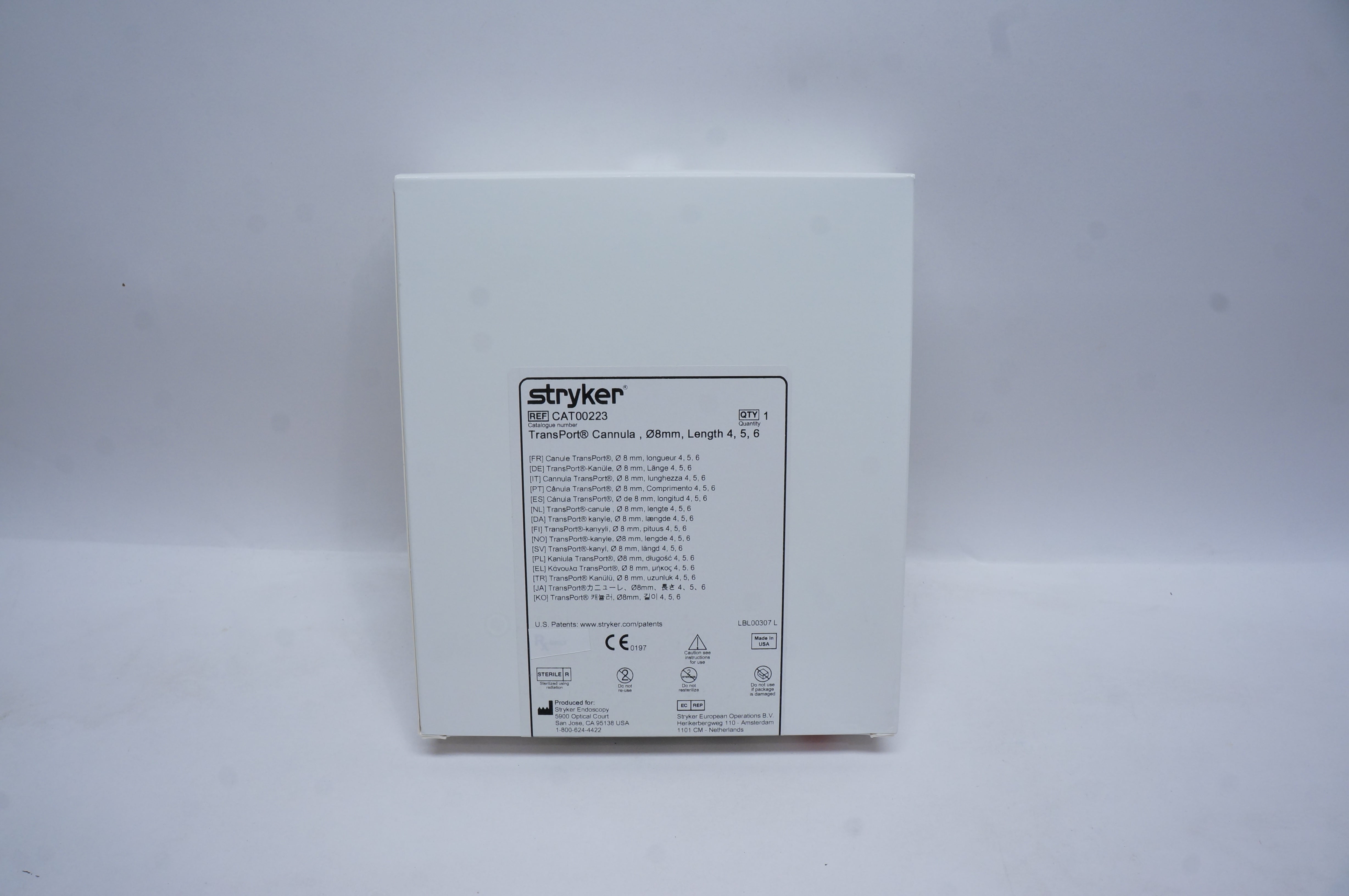 Stryker CAT00223 TransPort Cannula, Diam. 8mm, Length 4, 5, 6 (x)
