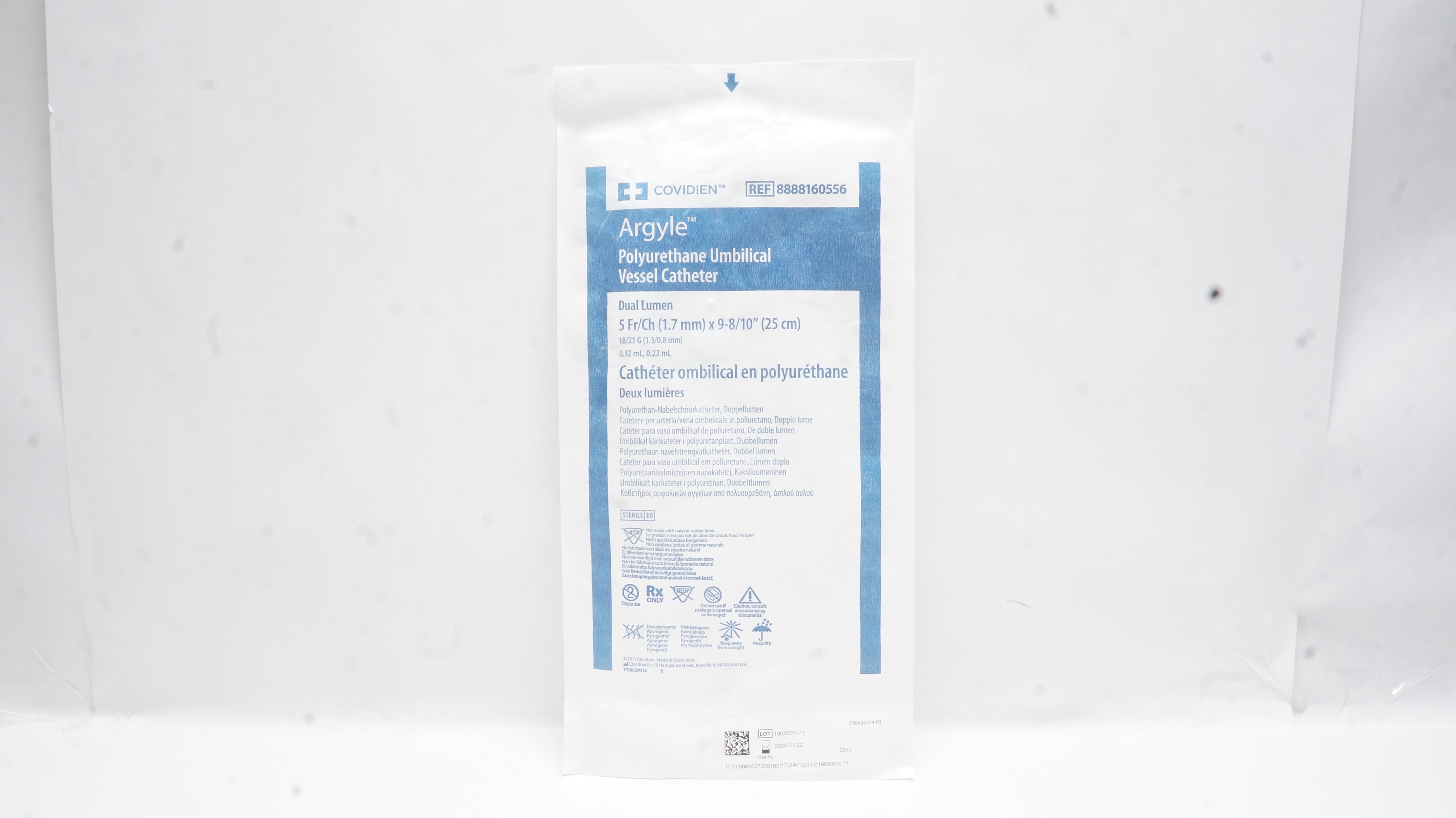 Covidien 8888160556 Argyle Polyurethane Umbilical Cath. 5Fr/Ch x 9-8/10inch (x)