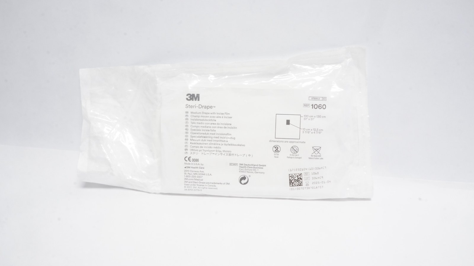 3M 1060 Steri-Drape Medium Drape with Incise Film 130cm x 130cm