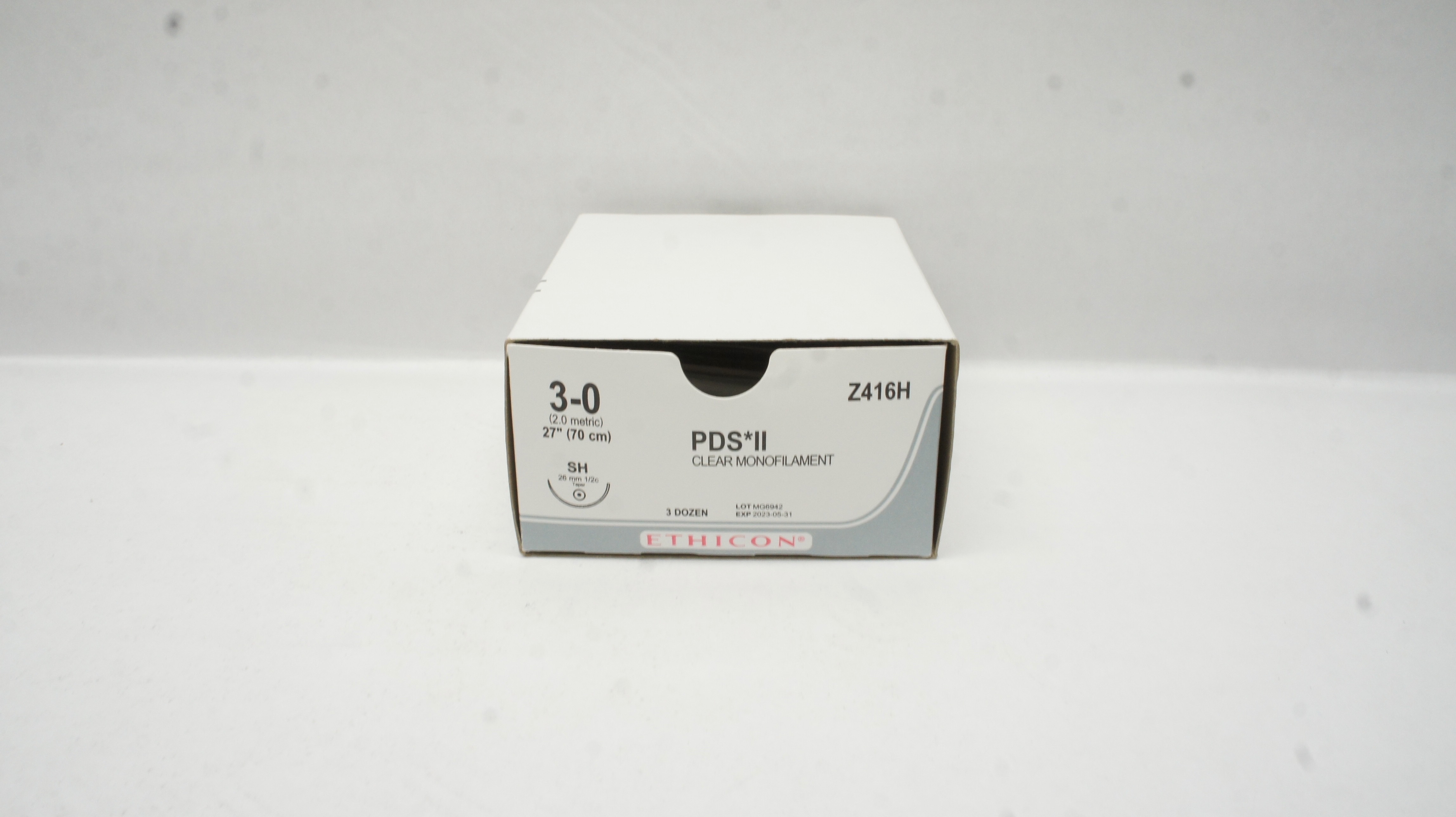 Ethicon Z416H 3-0 PDS II Monofilament SH 26mm 1/2c Taper 27inch (x) - Box of 28