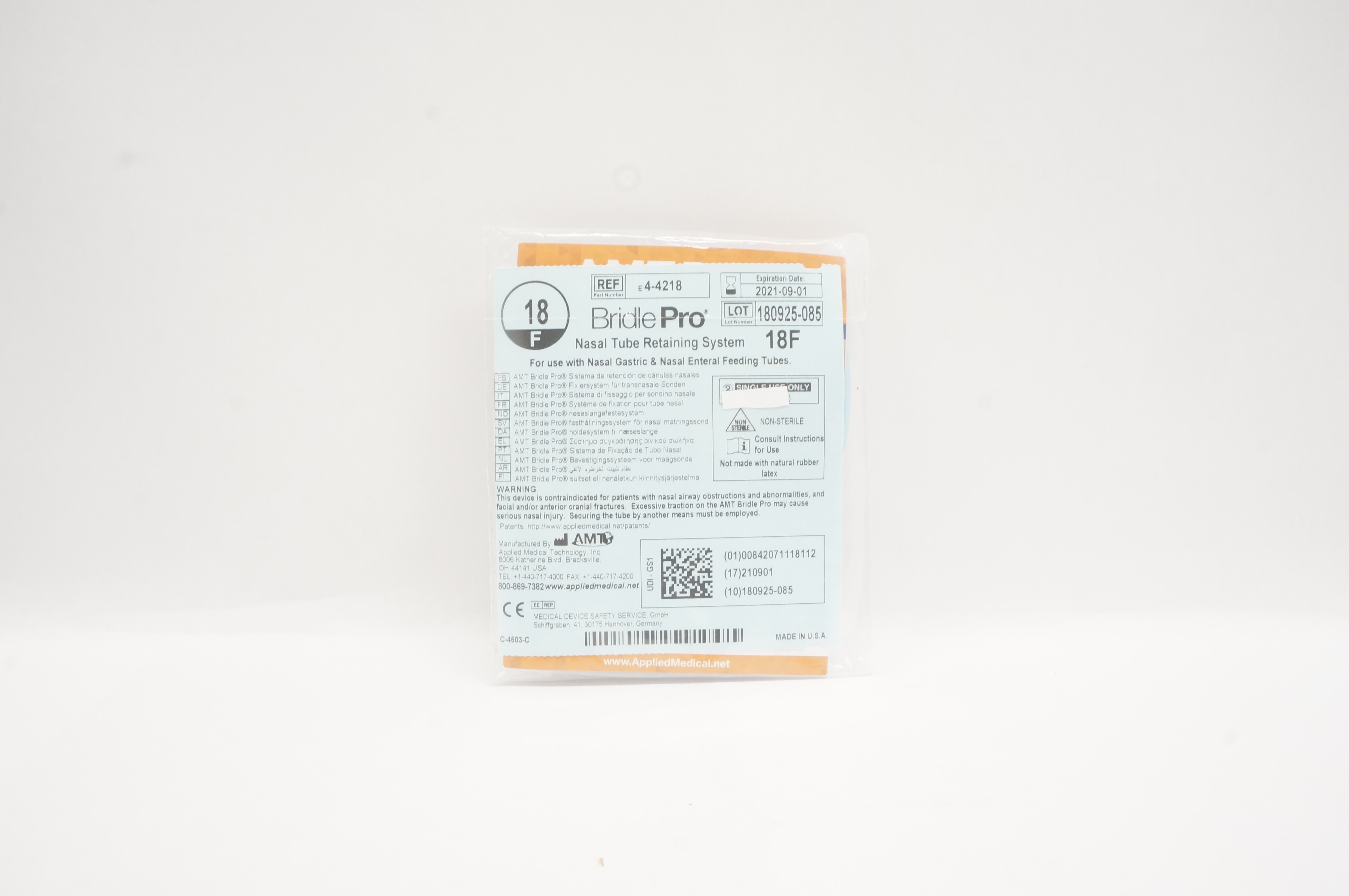 AMT 4-4218 Bridle Pro Nasal Tube Retaining System 18F (x)