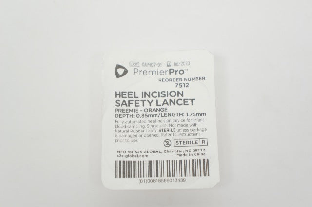 PremierPro 7512 Heel Incision Safety Lancet Preemie-Orange 0.85mm/1.75mm