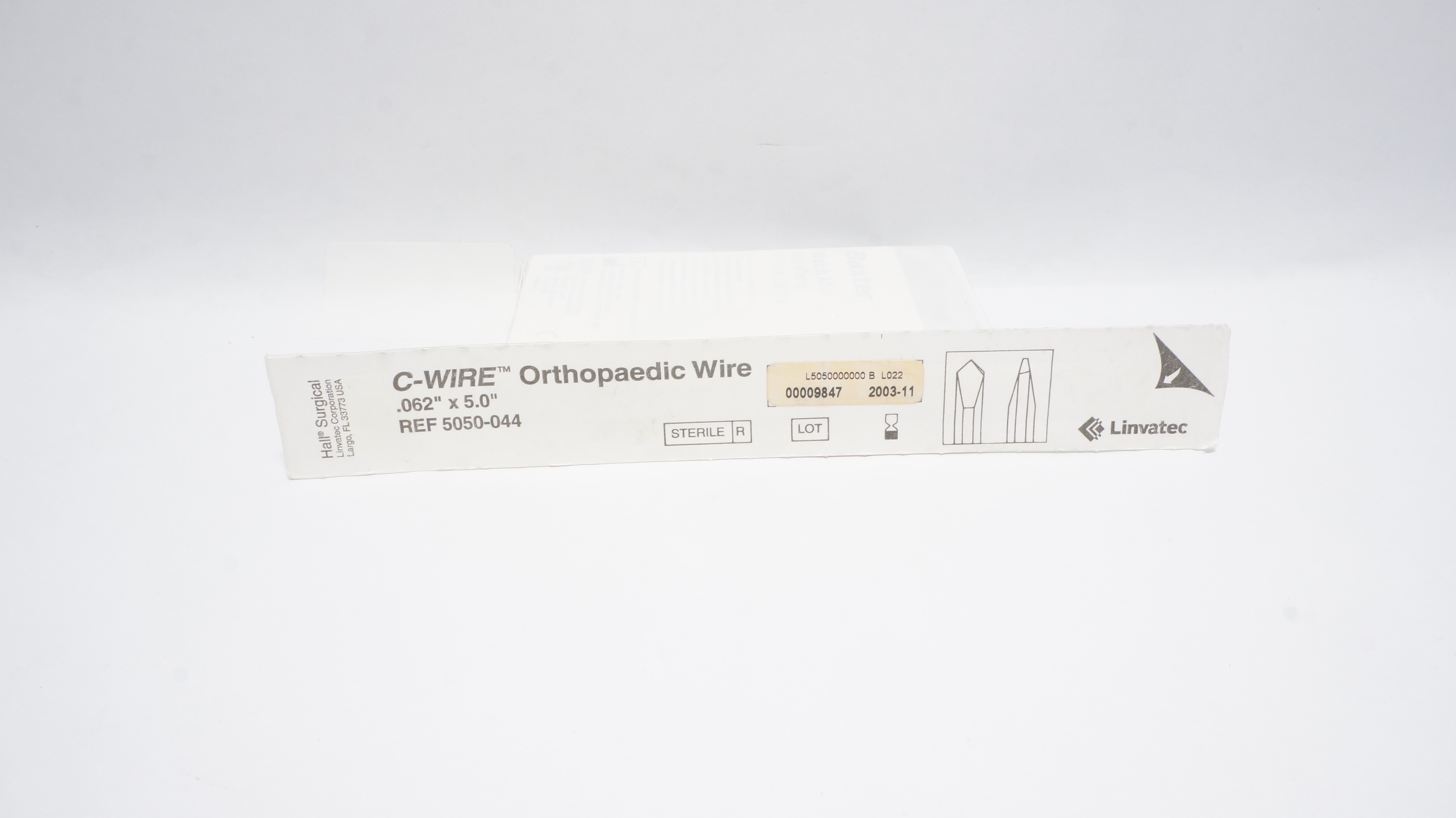 Hall Surgical 5050-044 C-Wire Spade Tip Orthopaedic Wire .062 x 5inch (x)