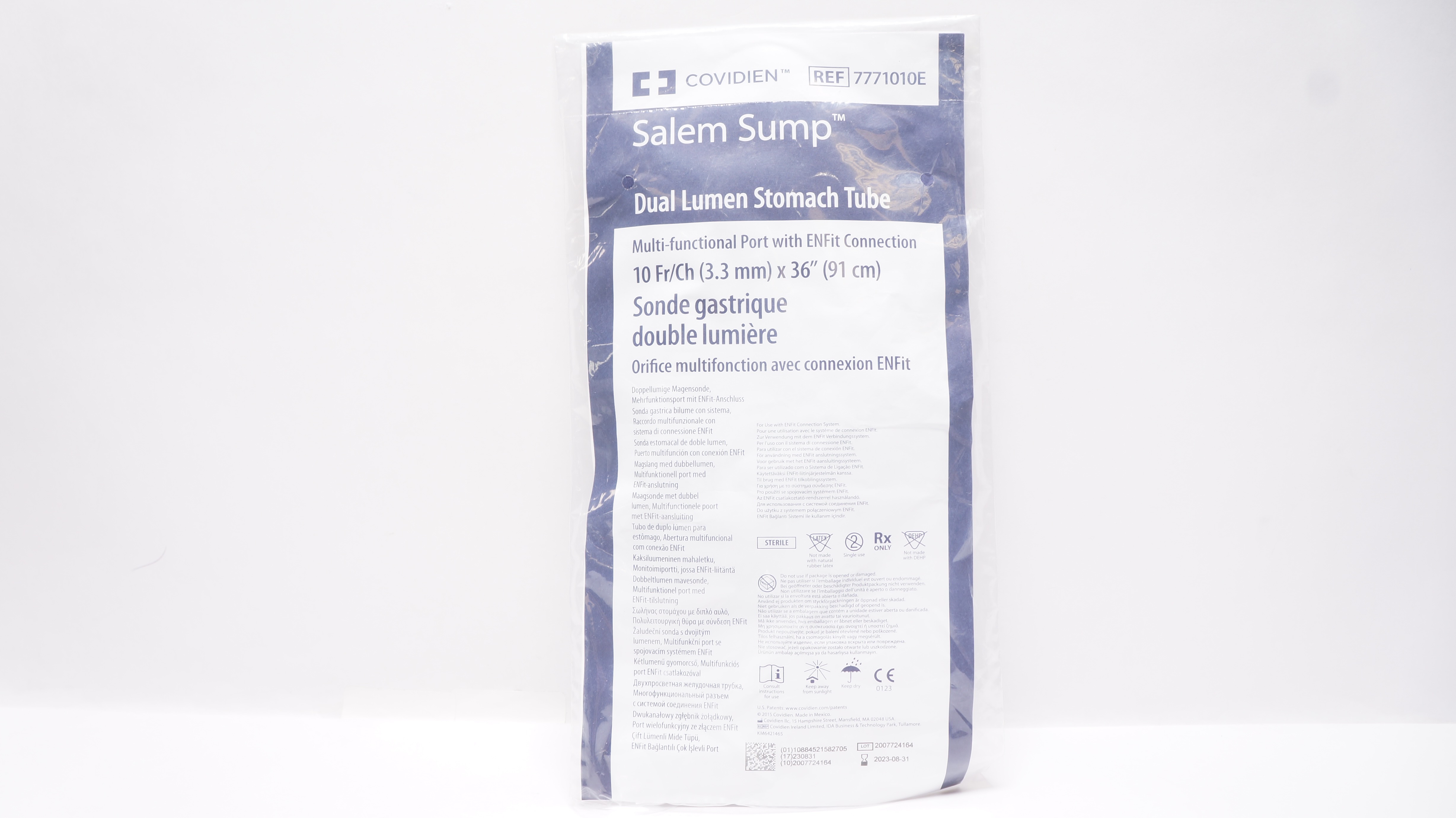 Covidien 7771010E Salem Sump Dual Lumen Stomach Tube 10Fr/Ch x 36inch (x)