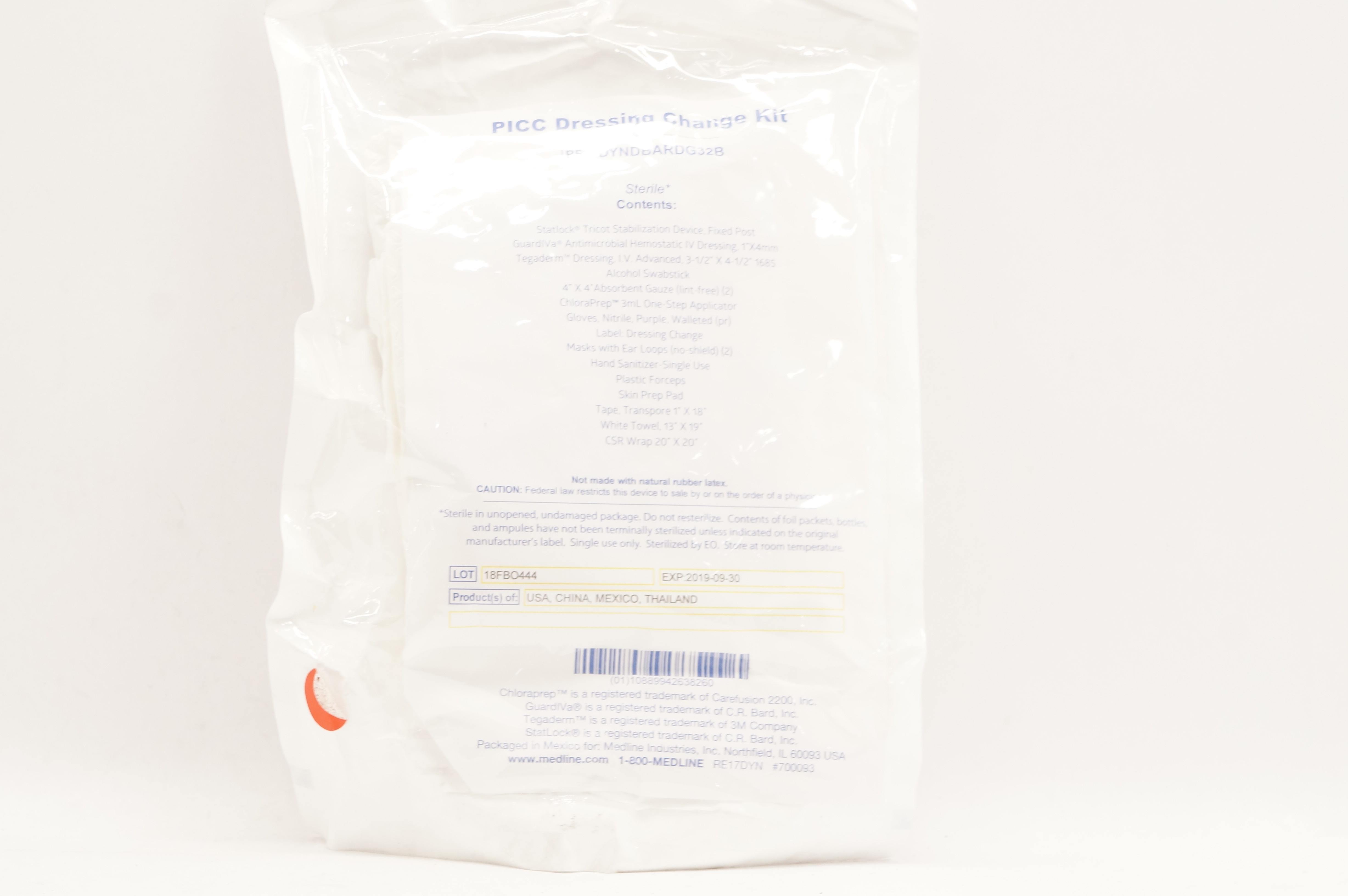 Medline DYNDBARDG32B PICC Dressing Change Kit (x)