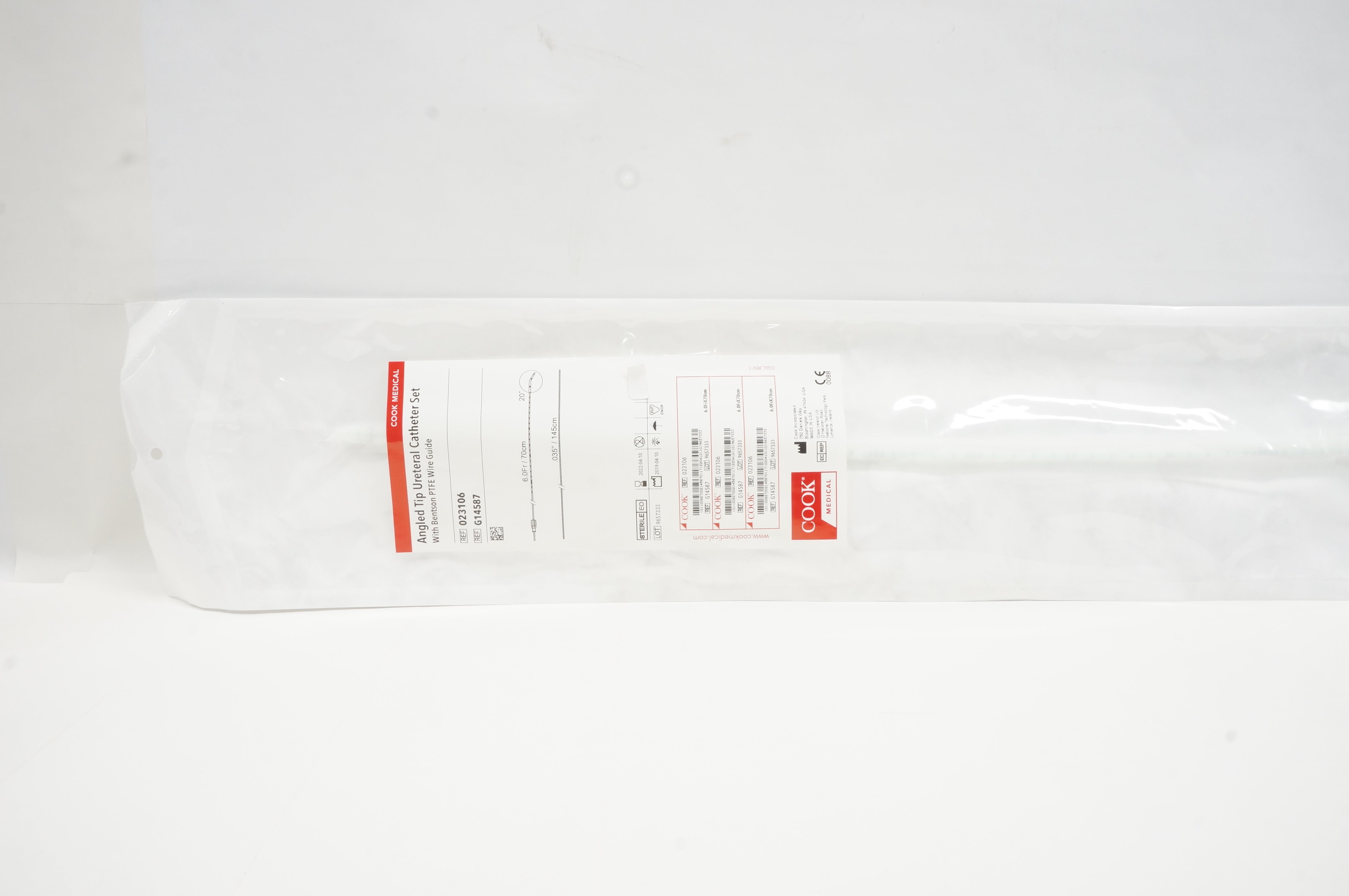 Cook Medical G14587 Angled Tip Ureteral Cath. Set 6.0Fr x .035inch 20 Degree