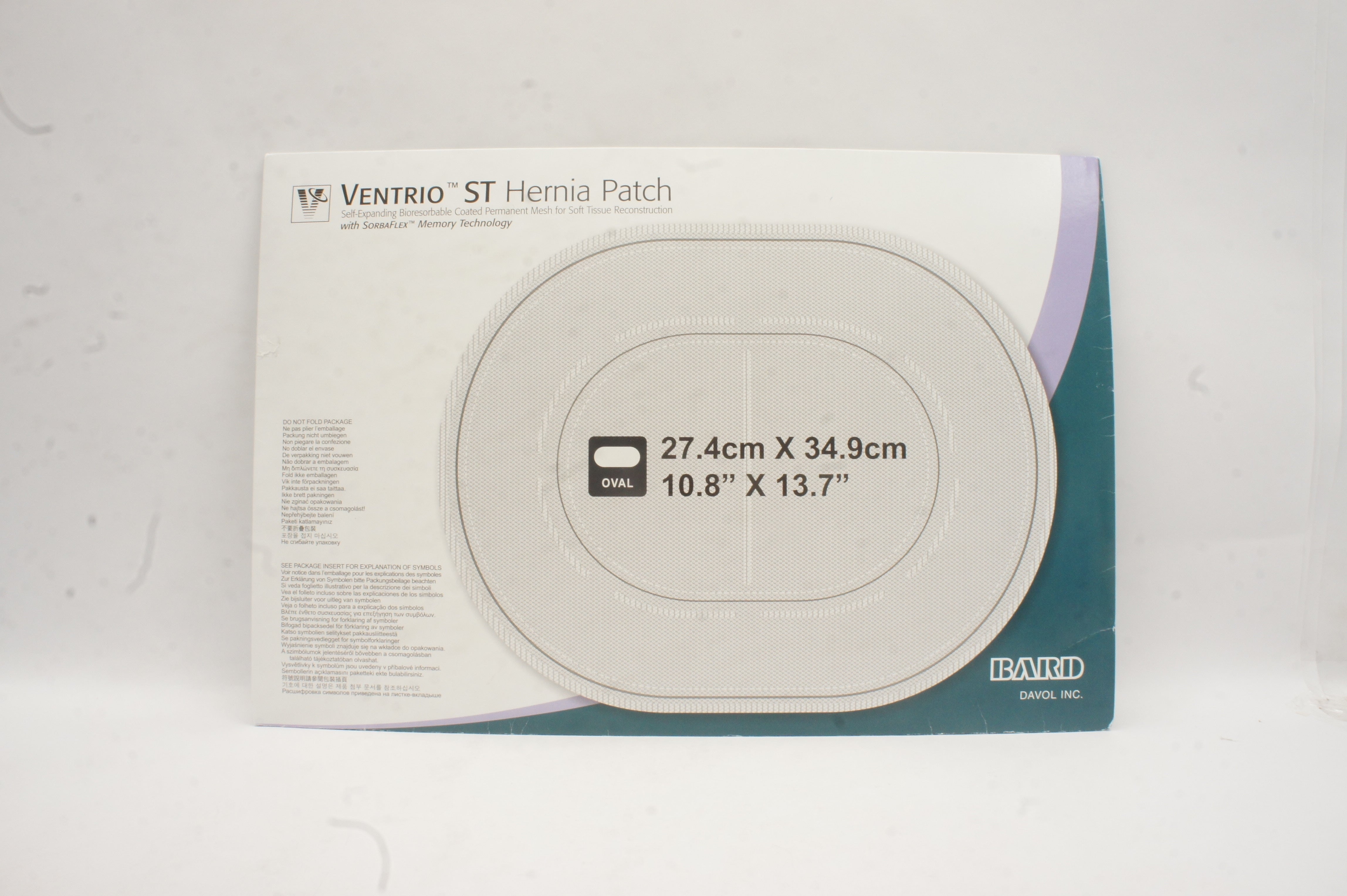 Bard 5950090 Ventrio ST Hernia Patch 10.8inch x 13.7inch (x)