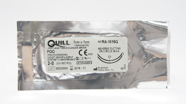 Angiotech RA-1016Q 2-0 Quill Knotless Tissue-Closure Device 7 x 7cm Ndle.26mm(x)