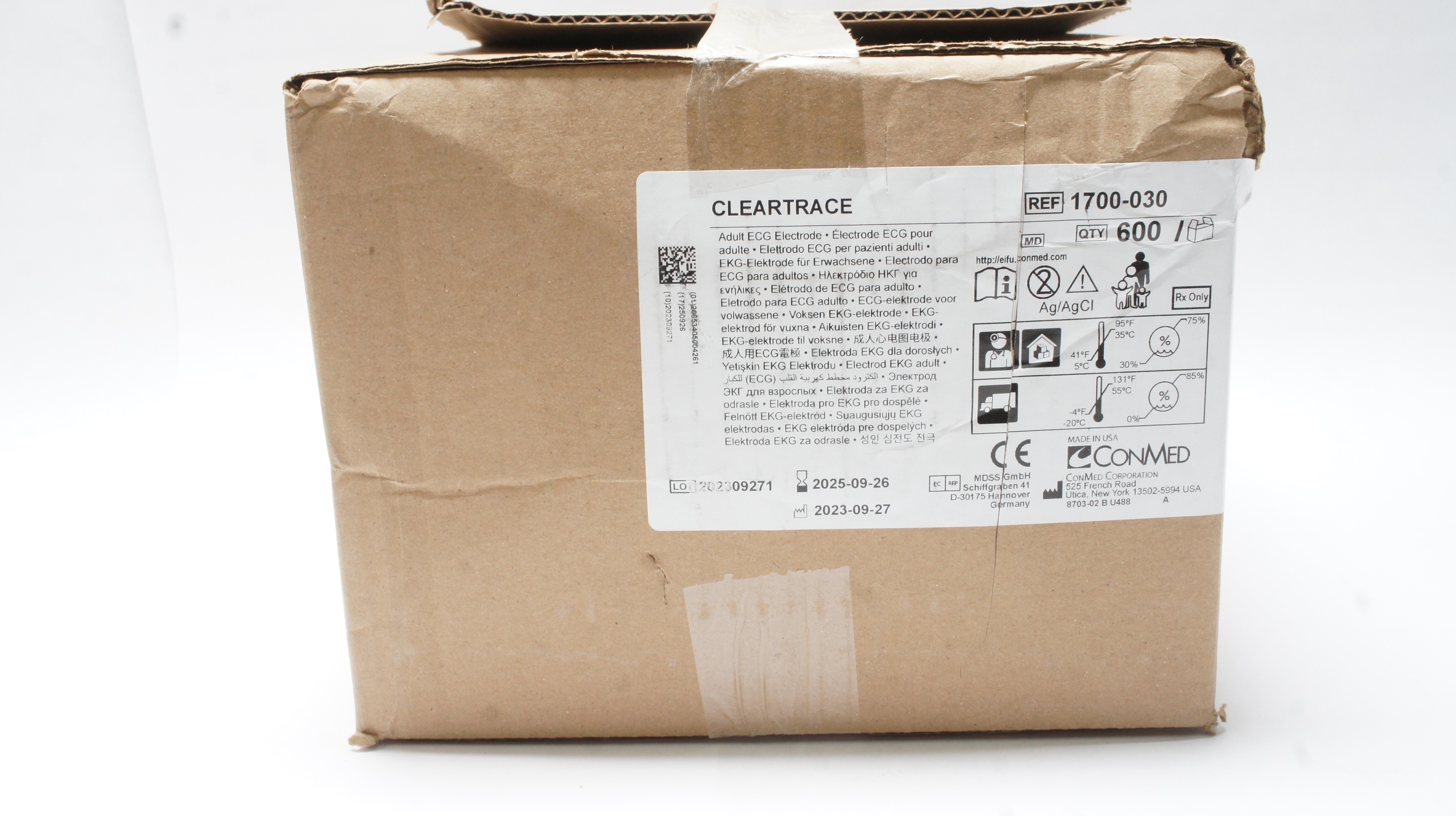 Conmed 1700-030 Cleartrace Adult ECG Electrode - Box of 600