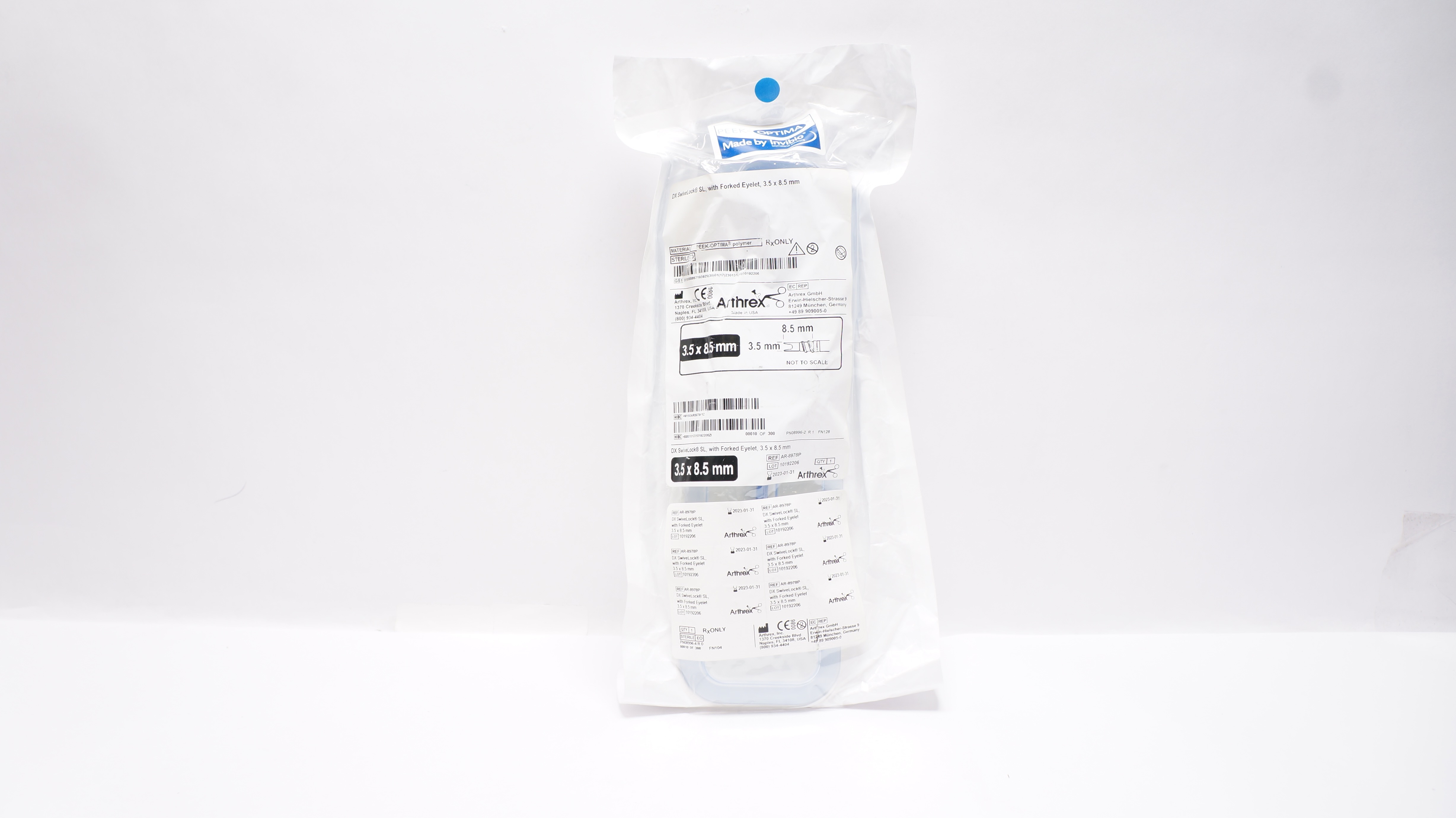 Arthrex AR-8978P DX SwiveLock SL, with Forked Eyelet 3.5 x 8.5mm (x)
