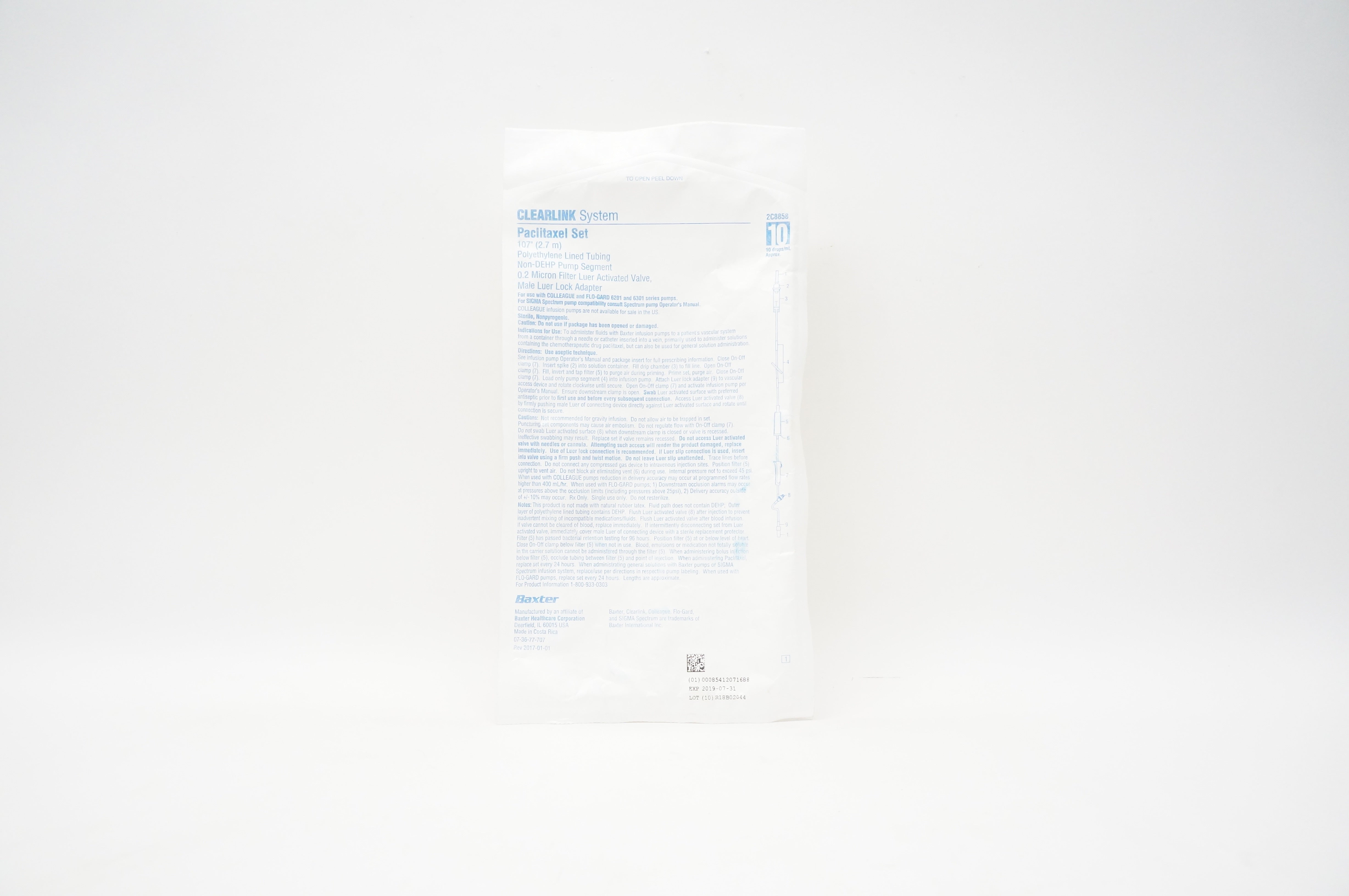 Baxter 2C8858 Clearlink System Paclitaxel Set 107inch, 10Drops/mL (x)