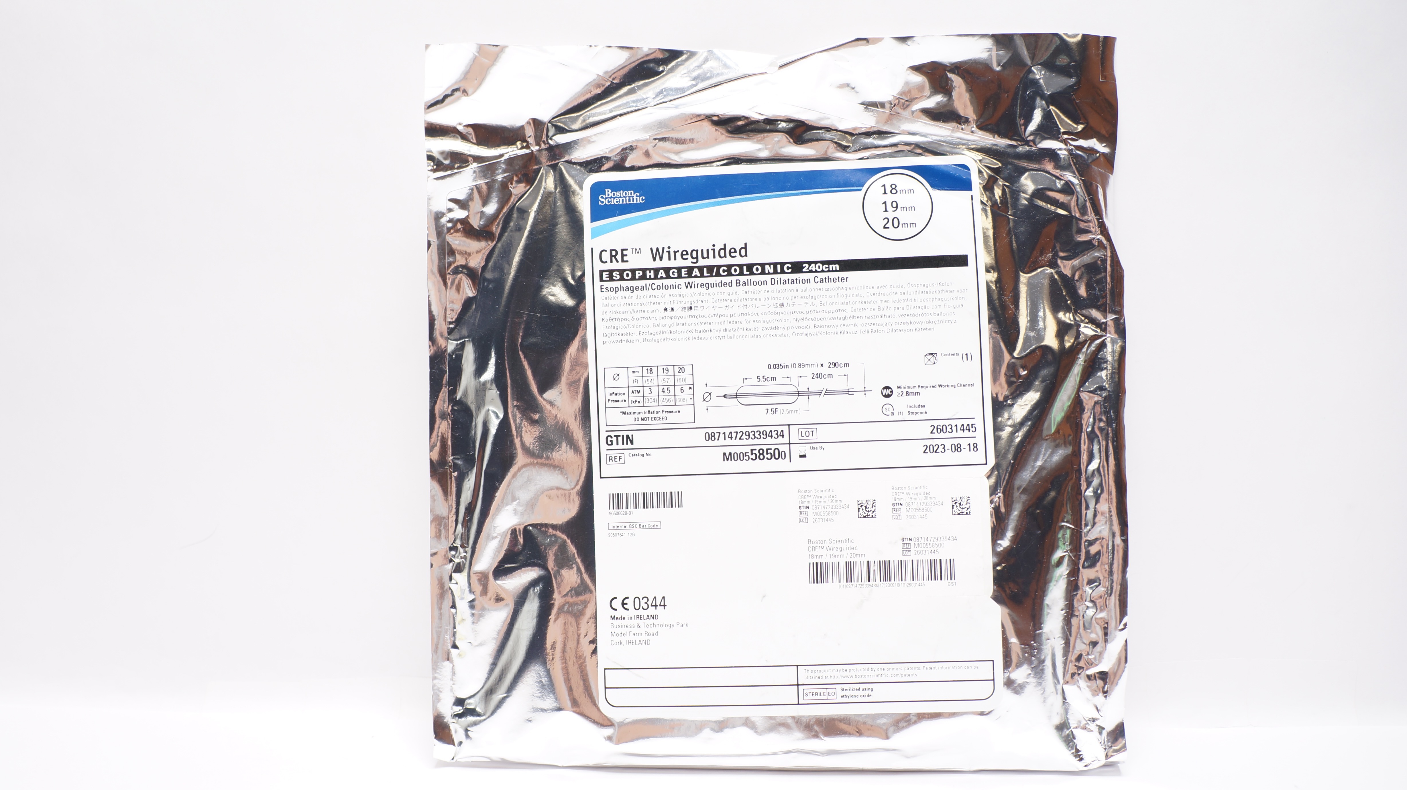 Boston Scientific M00558500 CRE Wireguided Balloon Dilation Cath. 18/19/20mm (x)