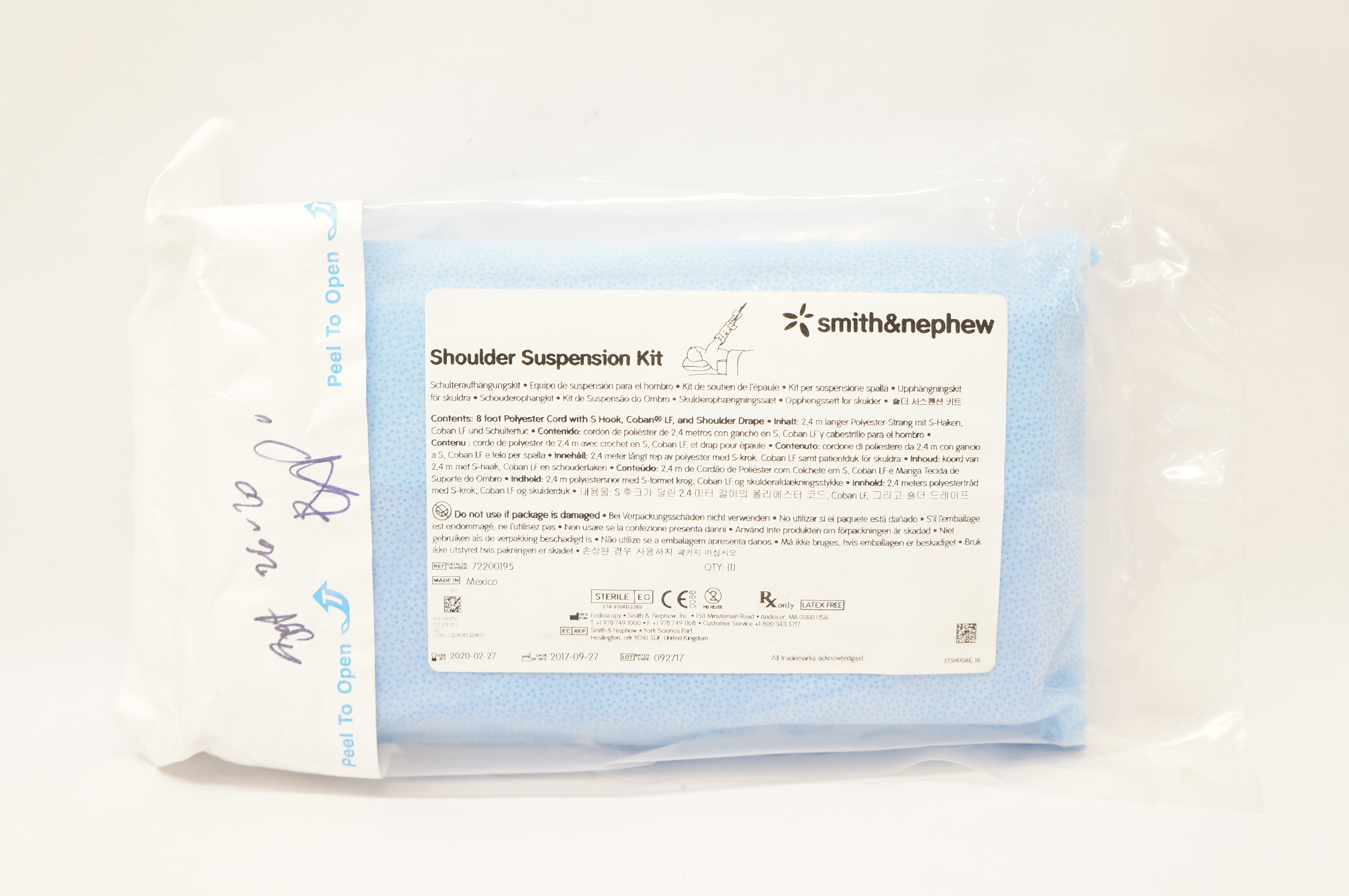 Smith&Nephew 72200195 Shoulder Suspension Kit (x)