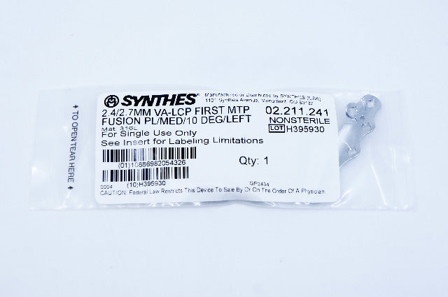 Synthes 02.211.241 2.4/2.7MM VA-LCP FIRST MTP FUSION PL/MED/10 DEG/LEFT