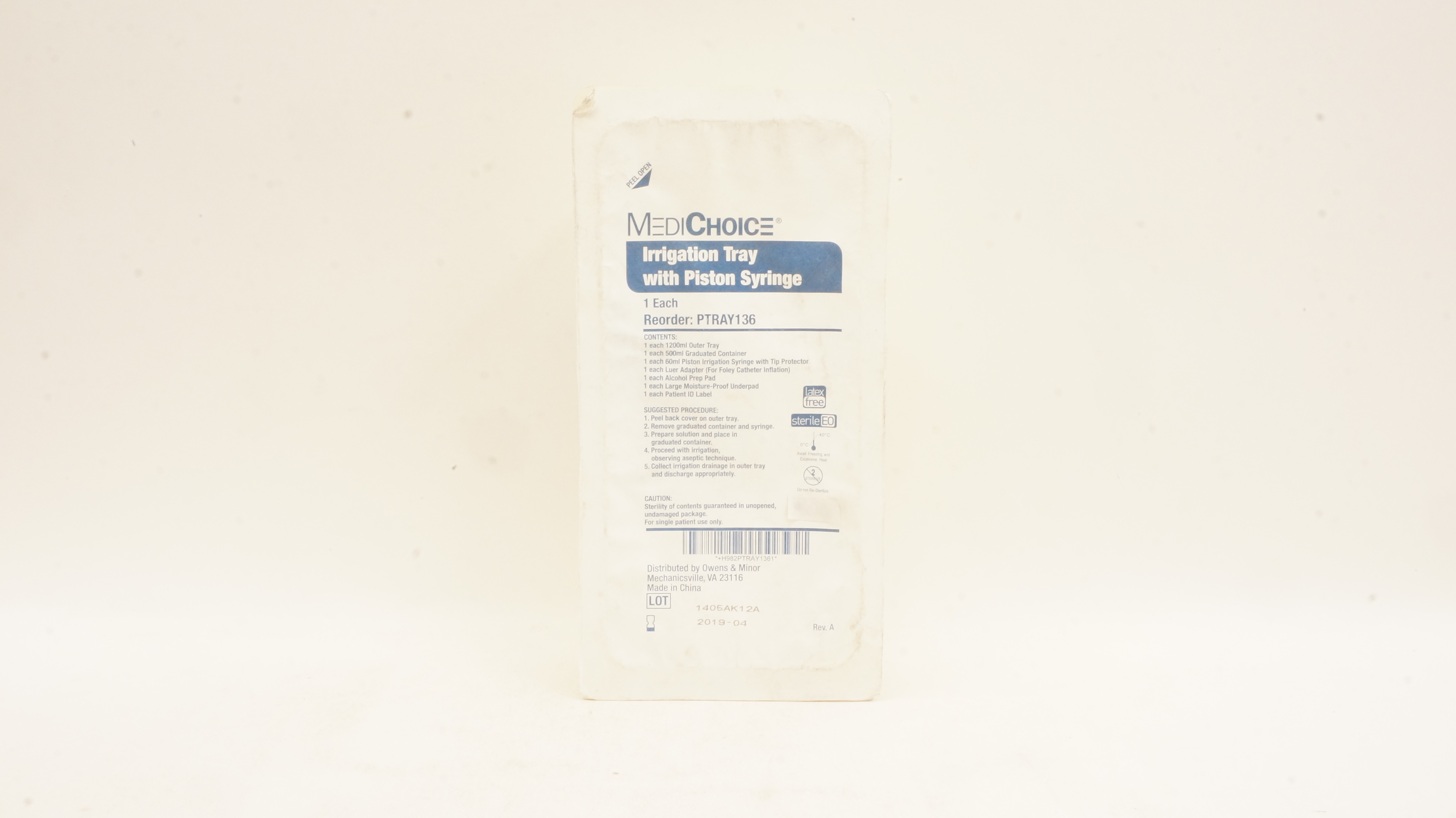 MediChoice PTRAY136 Irrigation Tray with Piston Syringe (x)