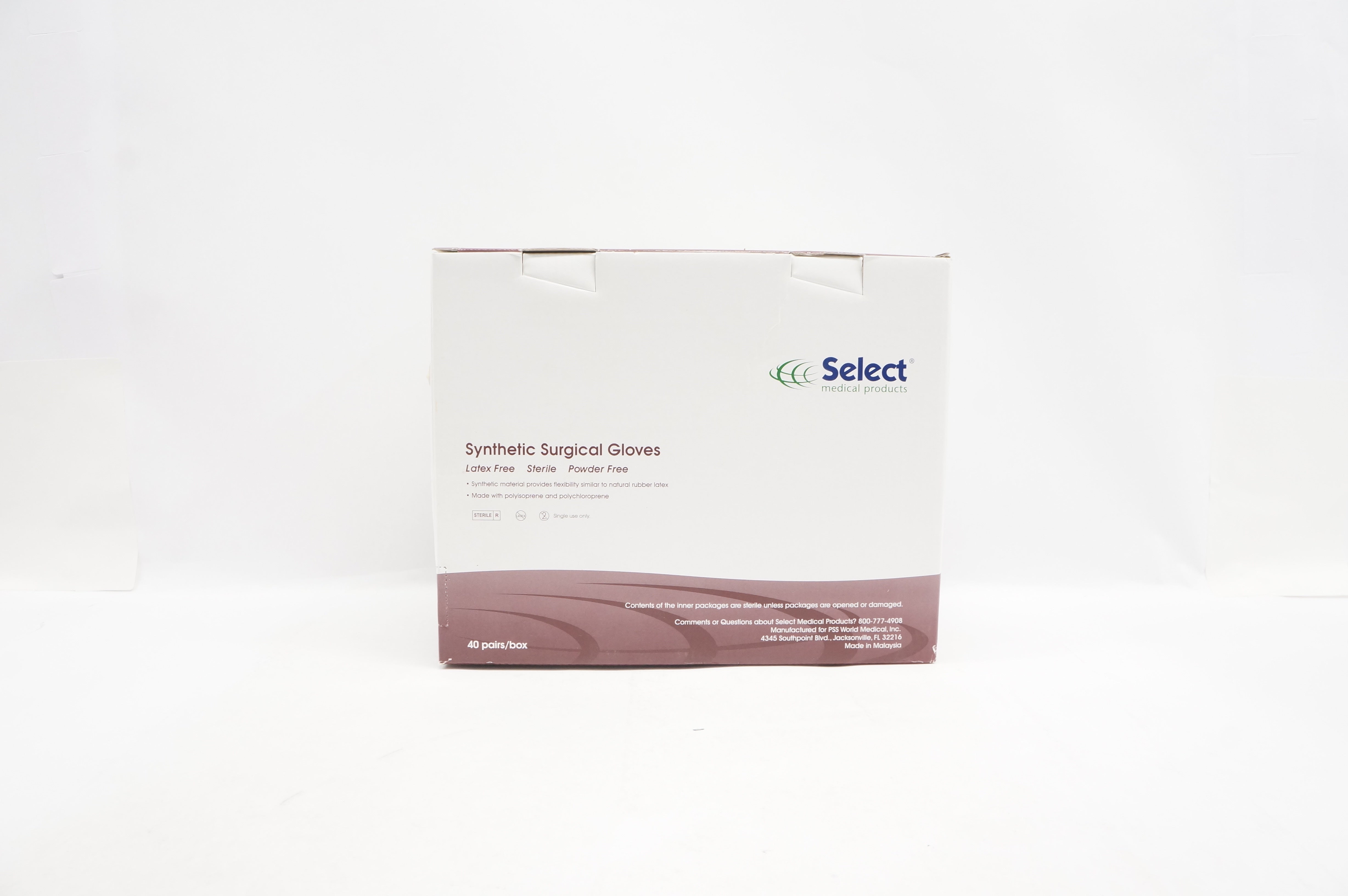 Select Medical 917 Synthetic Surgical Gloves Size 8 - Box of 40 (x)