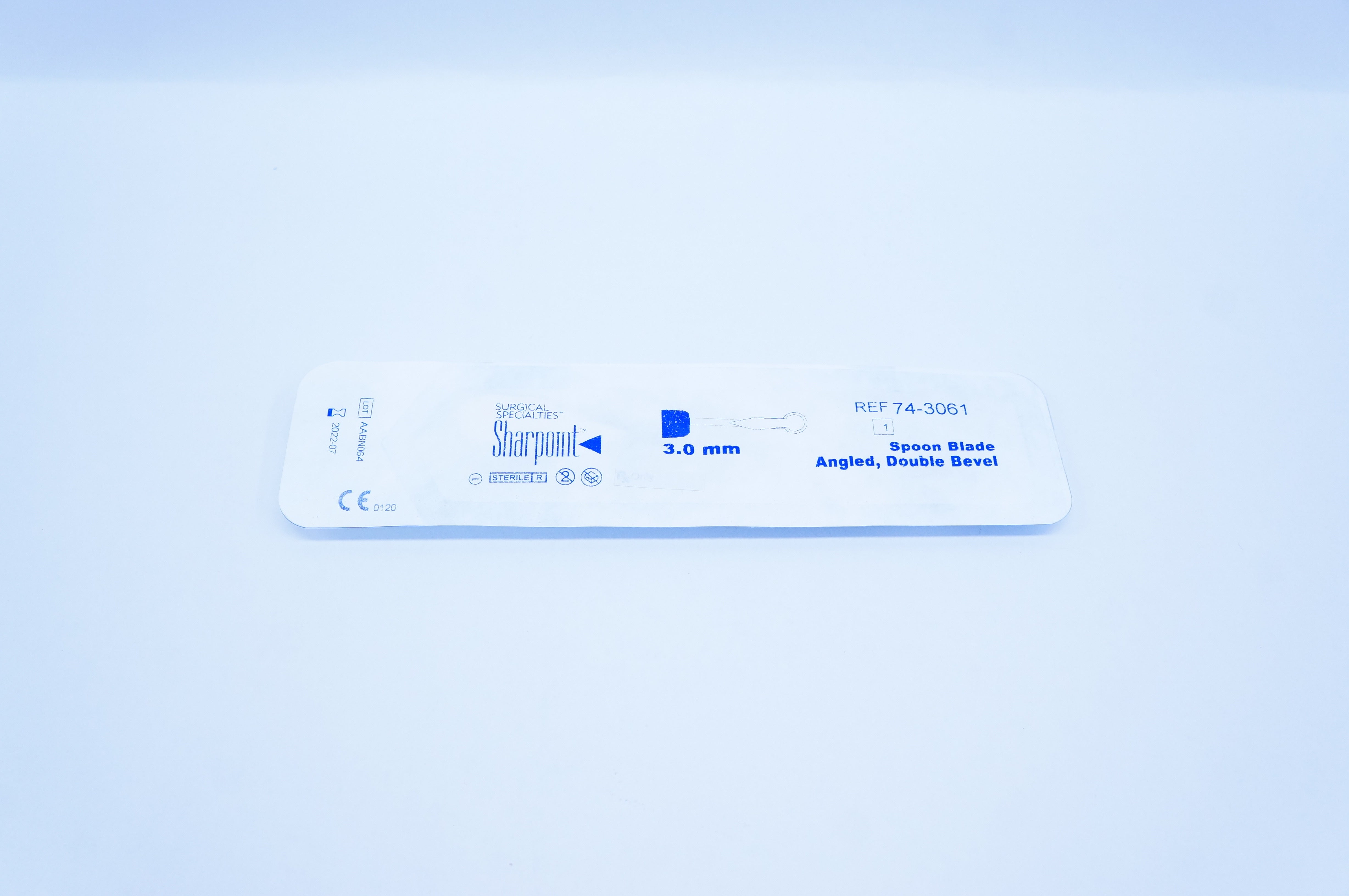 Surgical Specialties 74-3061 Sharpoint Spoon Blade Angled, Double Bevel 3.0mm