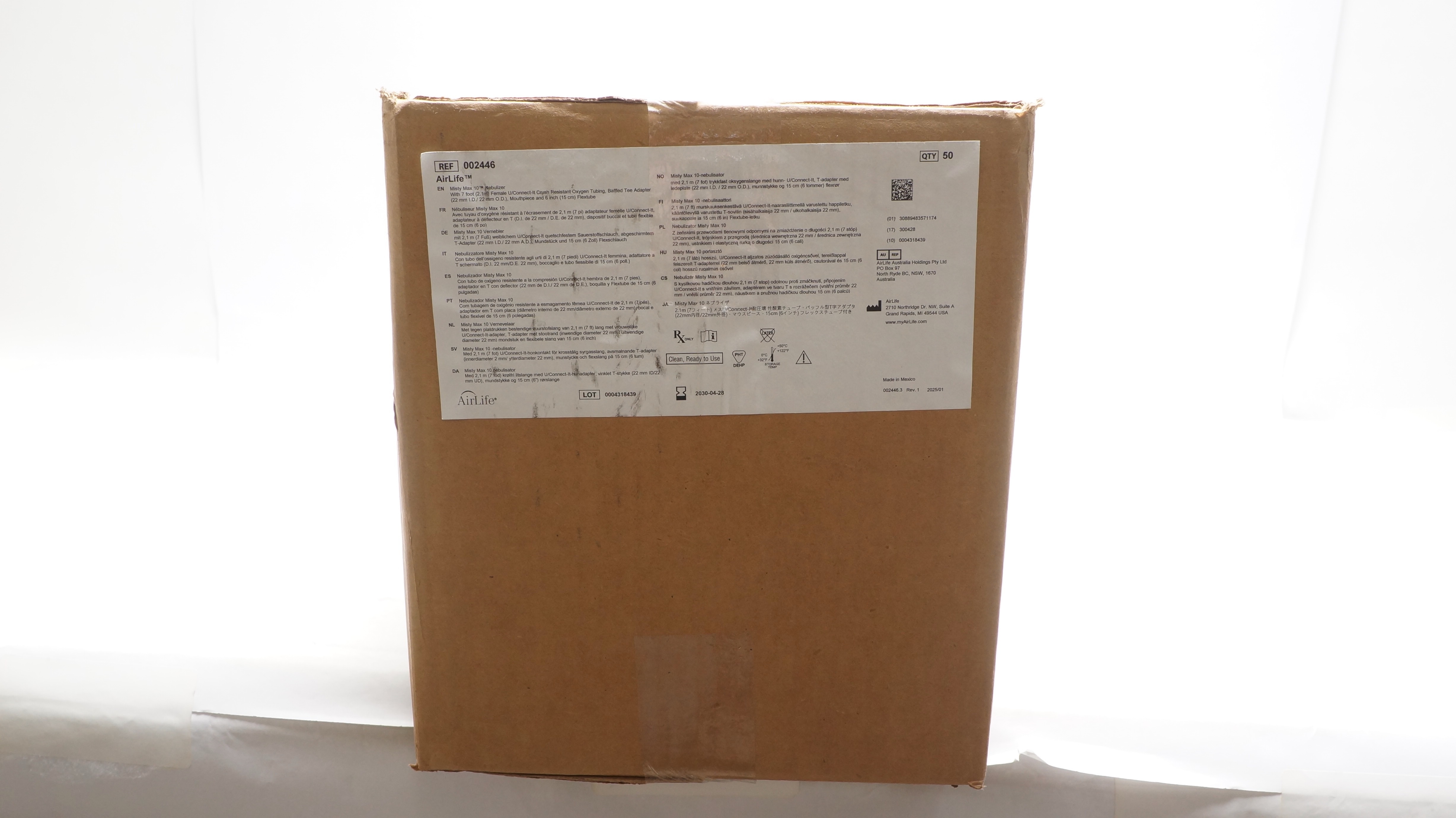 AirLife 002446 Misty Max 10 Nebulizer - Box of 50