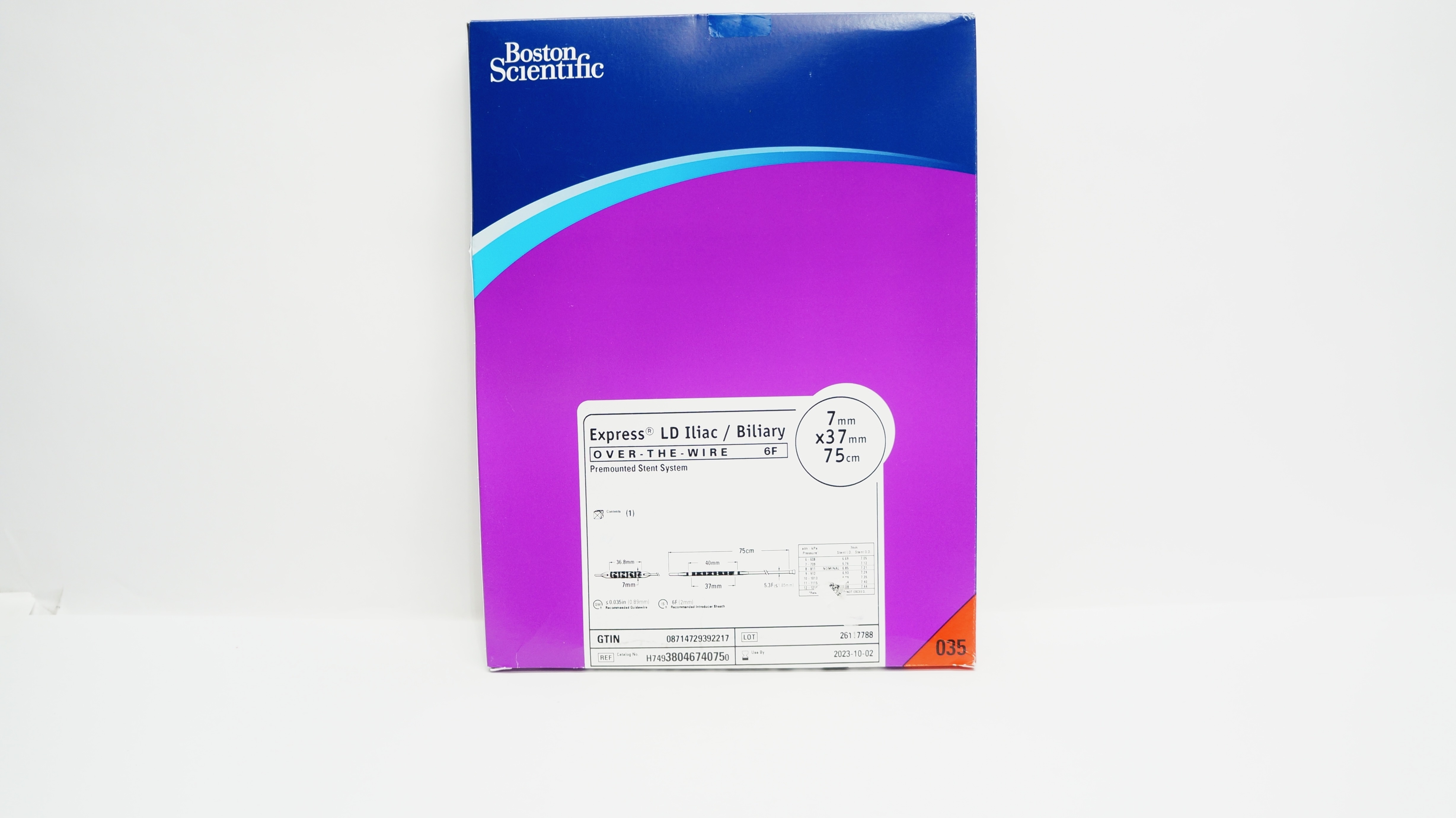 Boston Scientific 3804674075 Express Premounted Stent System 7x37mm x 75cm(x)