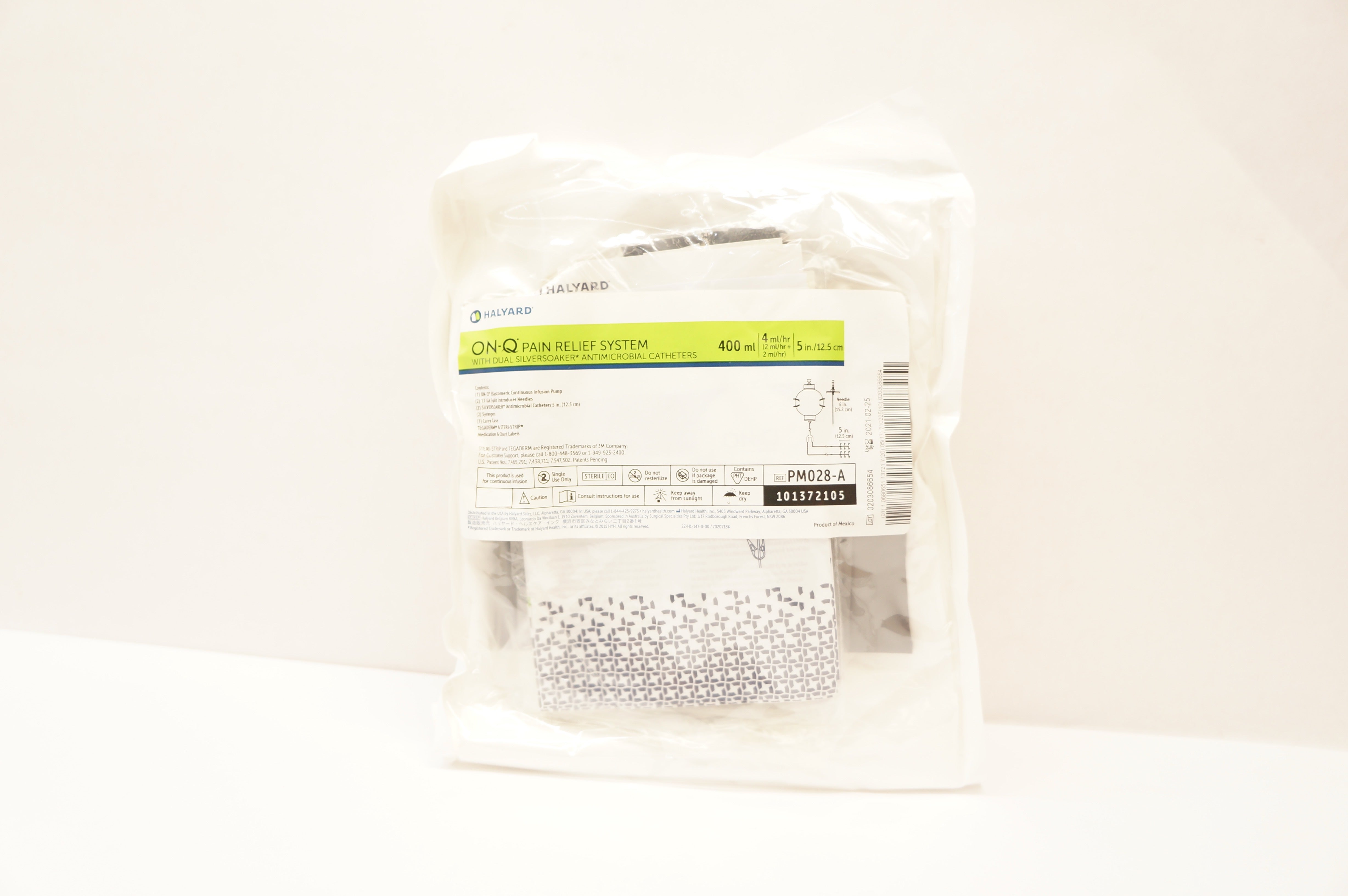 Halyard PM028-A ON-Q Pain Relief System w/Caths. 400ml 4ml/hr x 5inch (x)