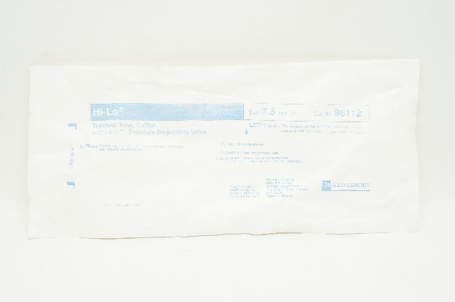 Mallinckrodt 96112 Hi-Lo Tracheal Tube, Cuffed with Lanz Pressure Valve 7.5mm ID