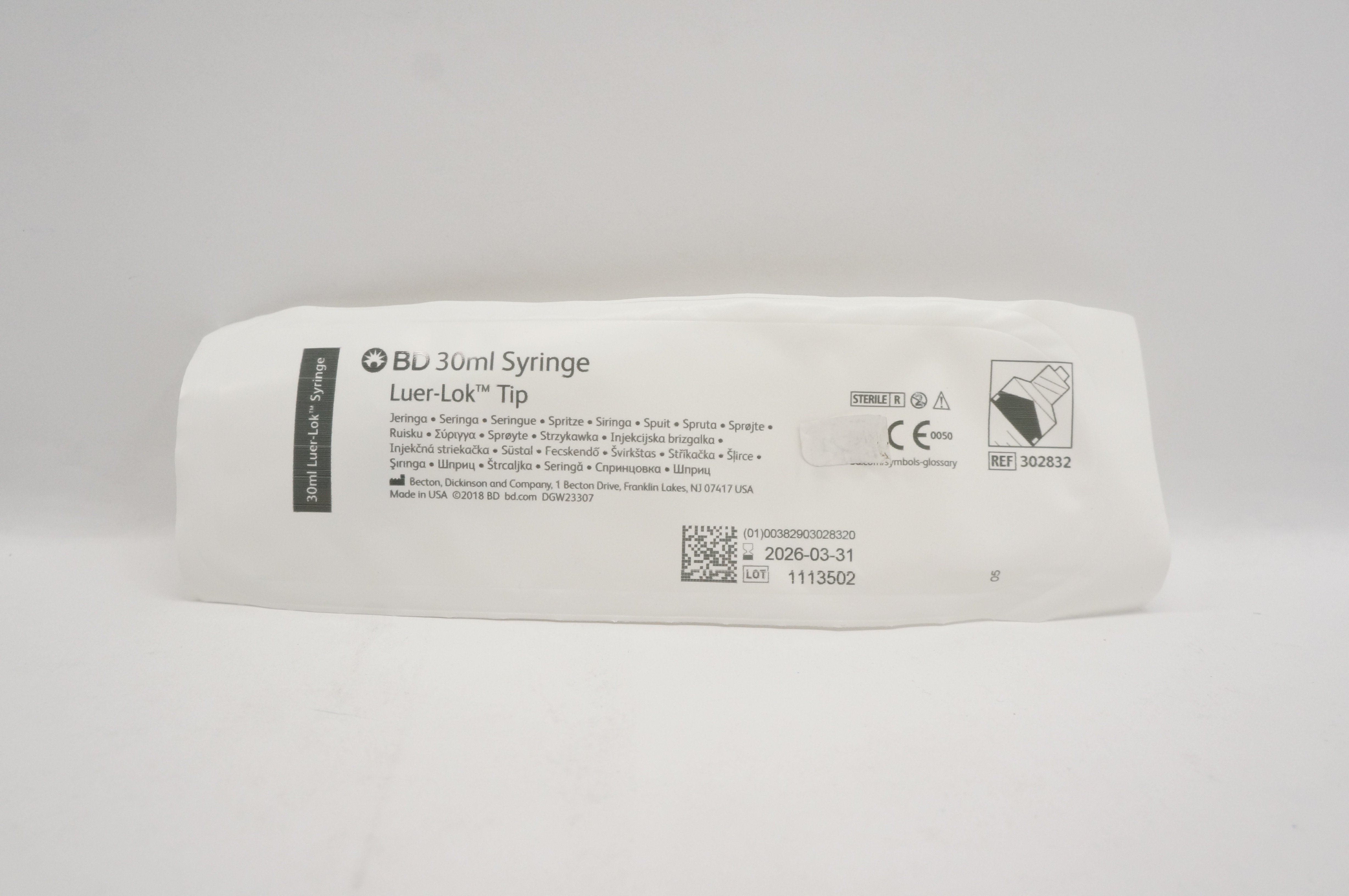 BD 302832 Luer-Lok Tip 30ml Syringe