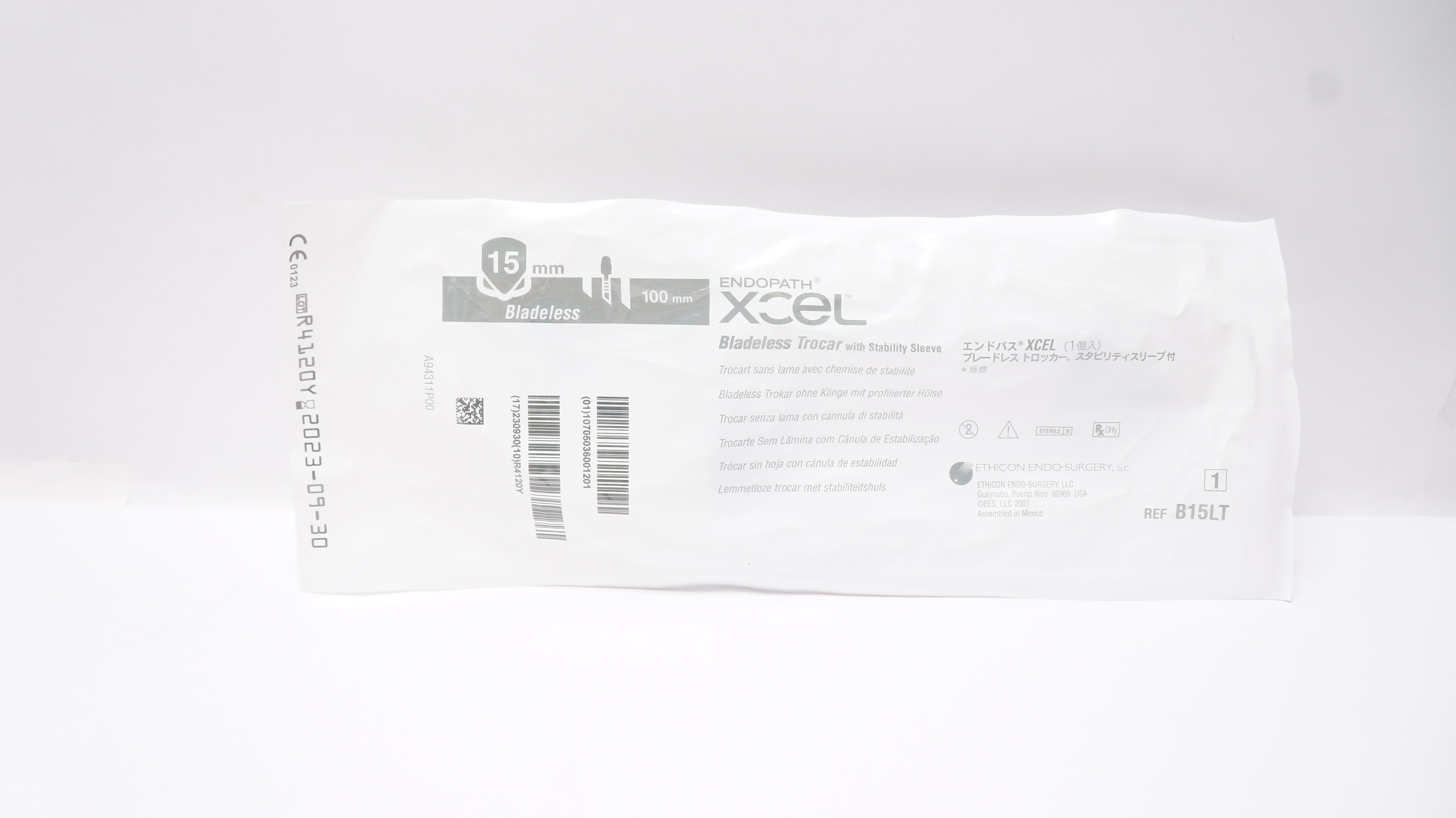 Ethicon B15LT Endopath Xcel Bladeless Trocar w/Stability Sleeve 15 x100mm (x)