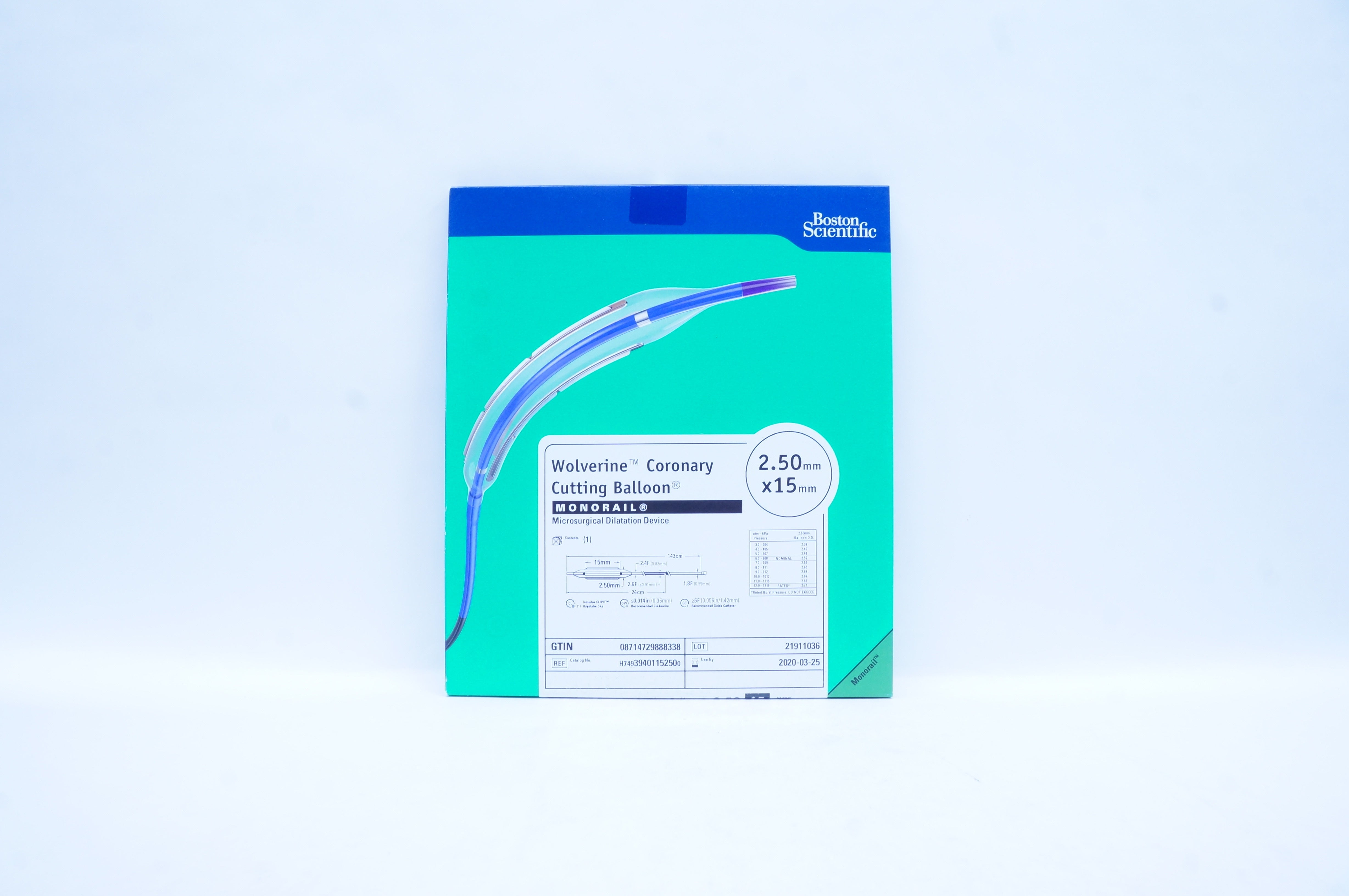 Boston Scientific 3940115250 Wolverine Coronary Cutting Balloon 2.50mm x 15mm(x)