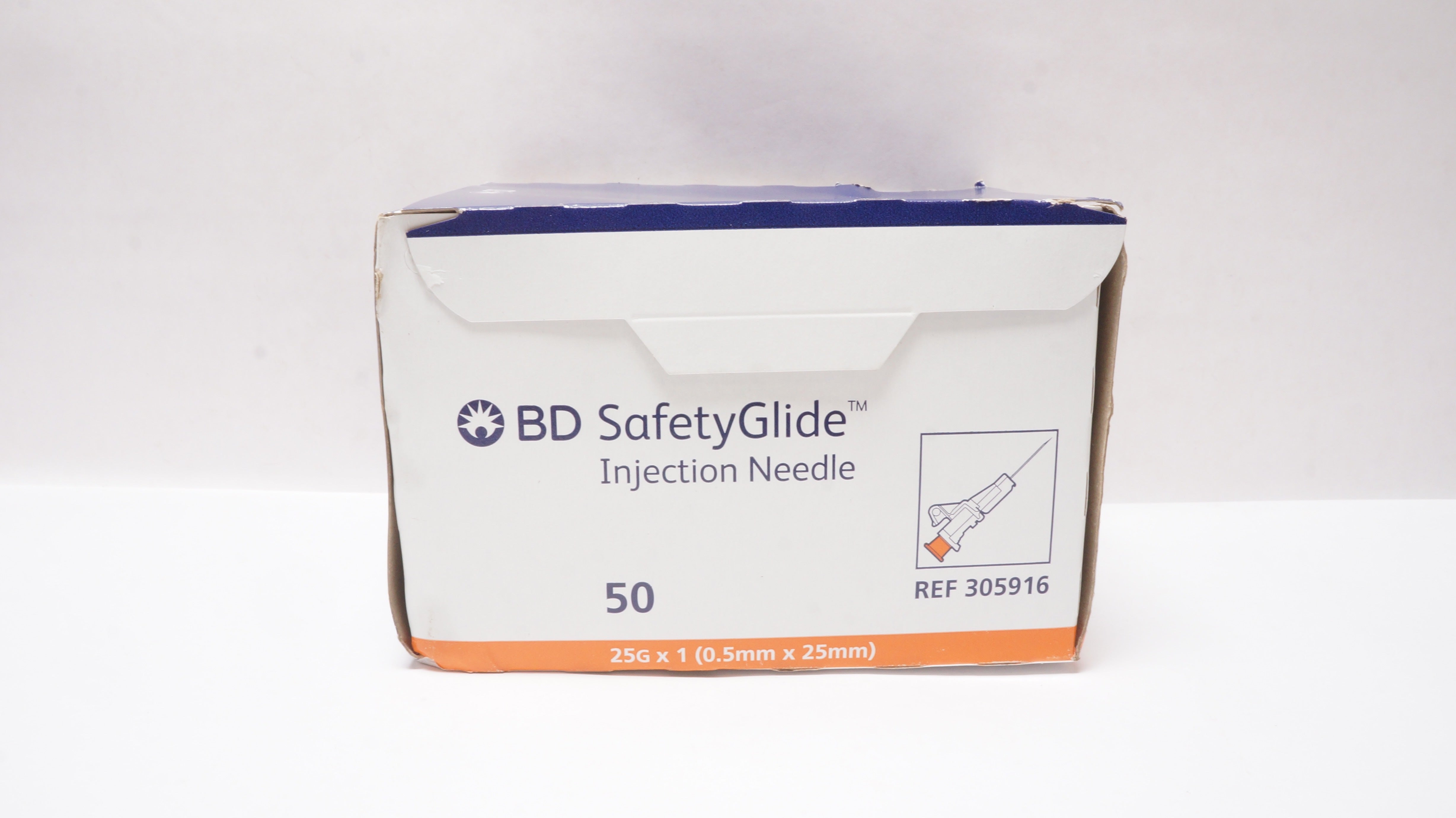 BD 305916 Safety Glide Injection Ndle 25G x 1 - Box of 50