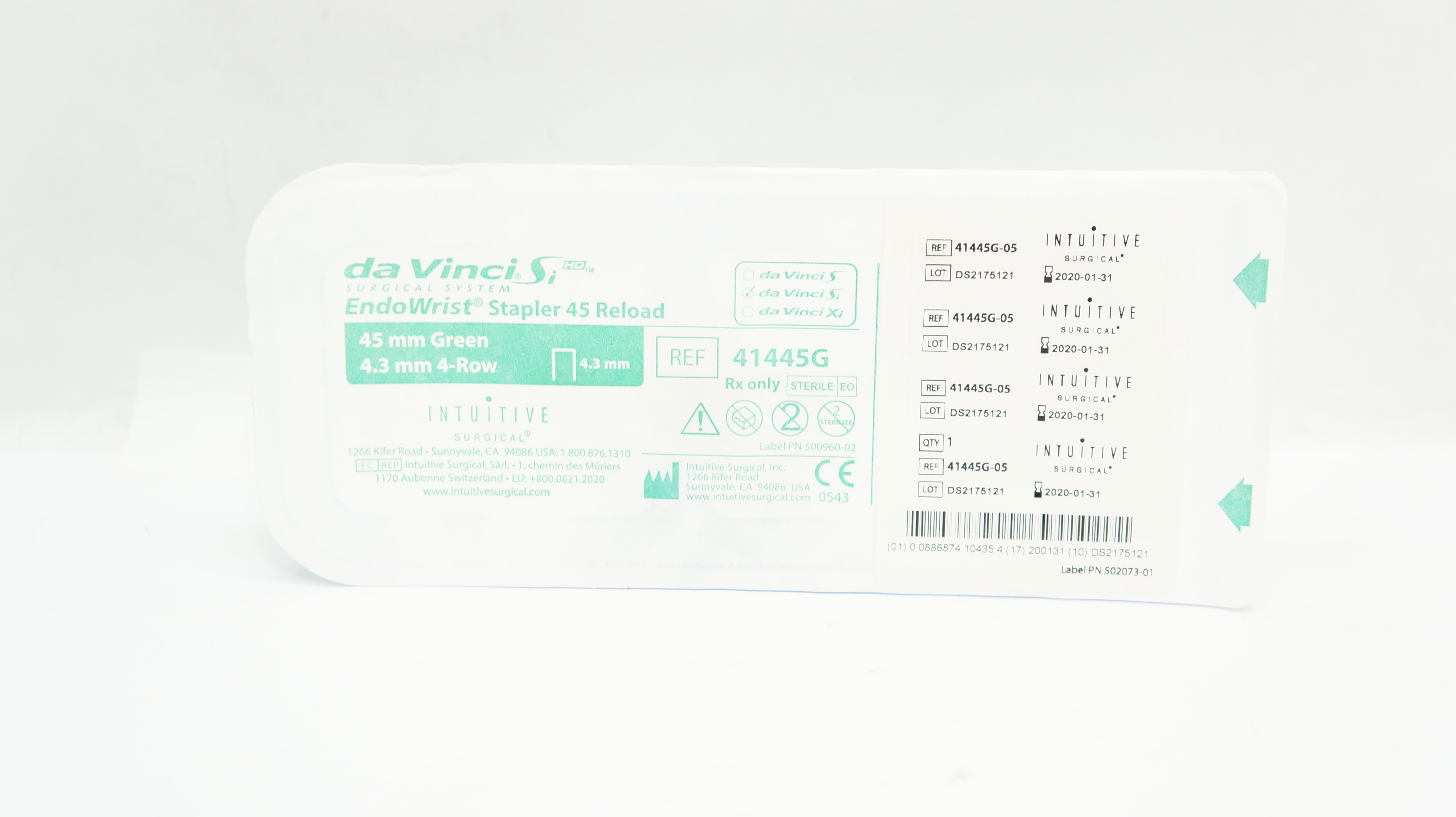 INTUITIVE 41445G-05 da Vinci Si EndoWrist Stapler 45 Reload 45mm (x)