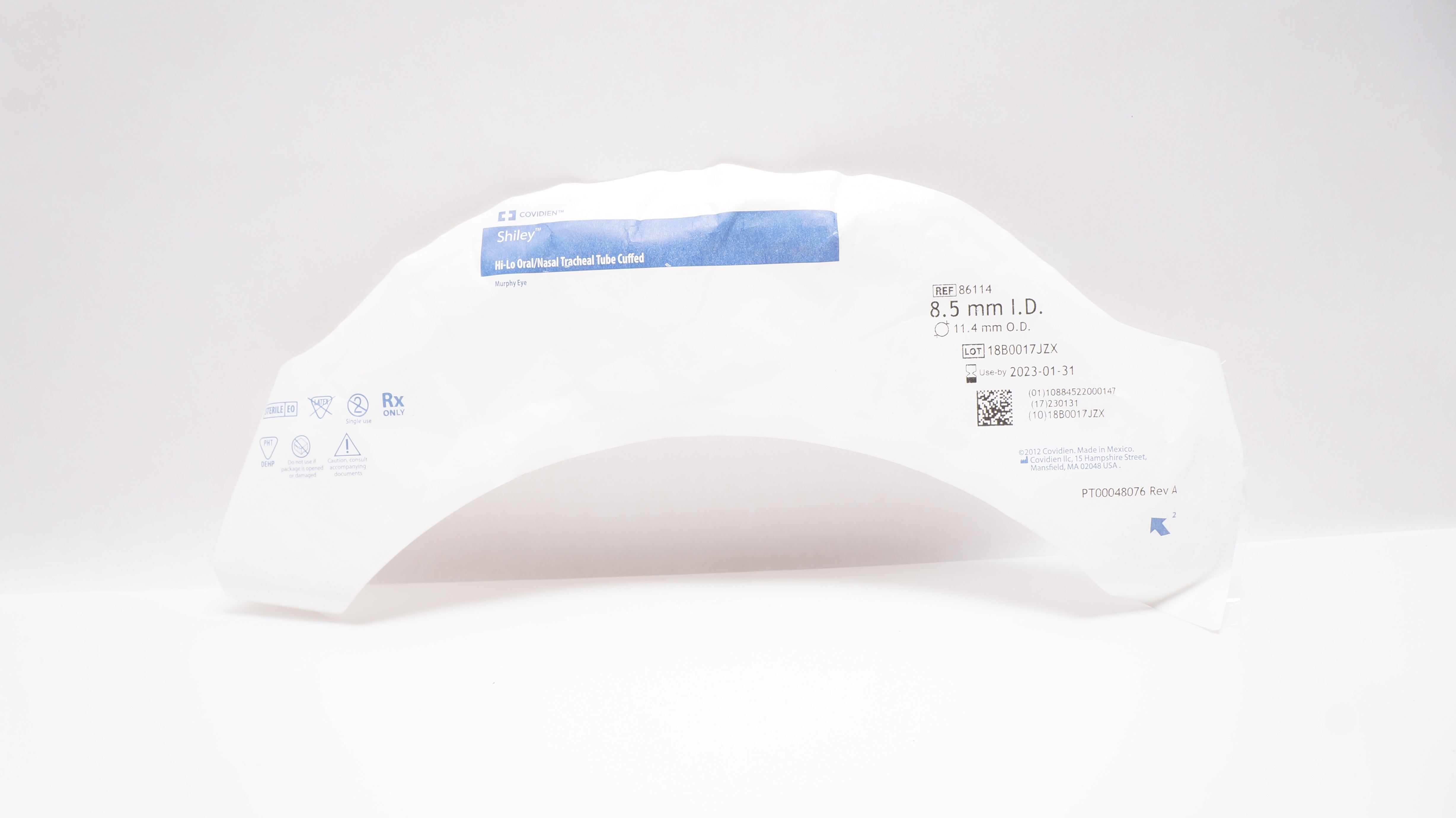 Covidien 86114 Mallinckrodt Hi-Lo Oral/Nasal Tracheal Tube 8.5ID x 11.4 mmOD (x)