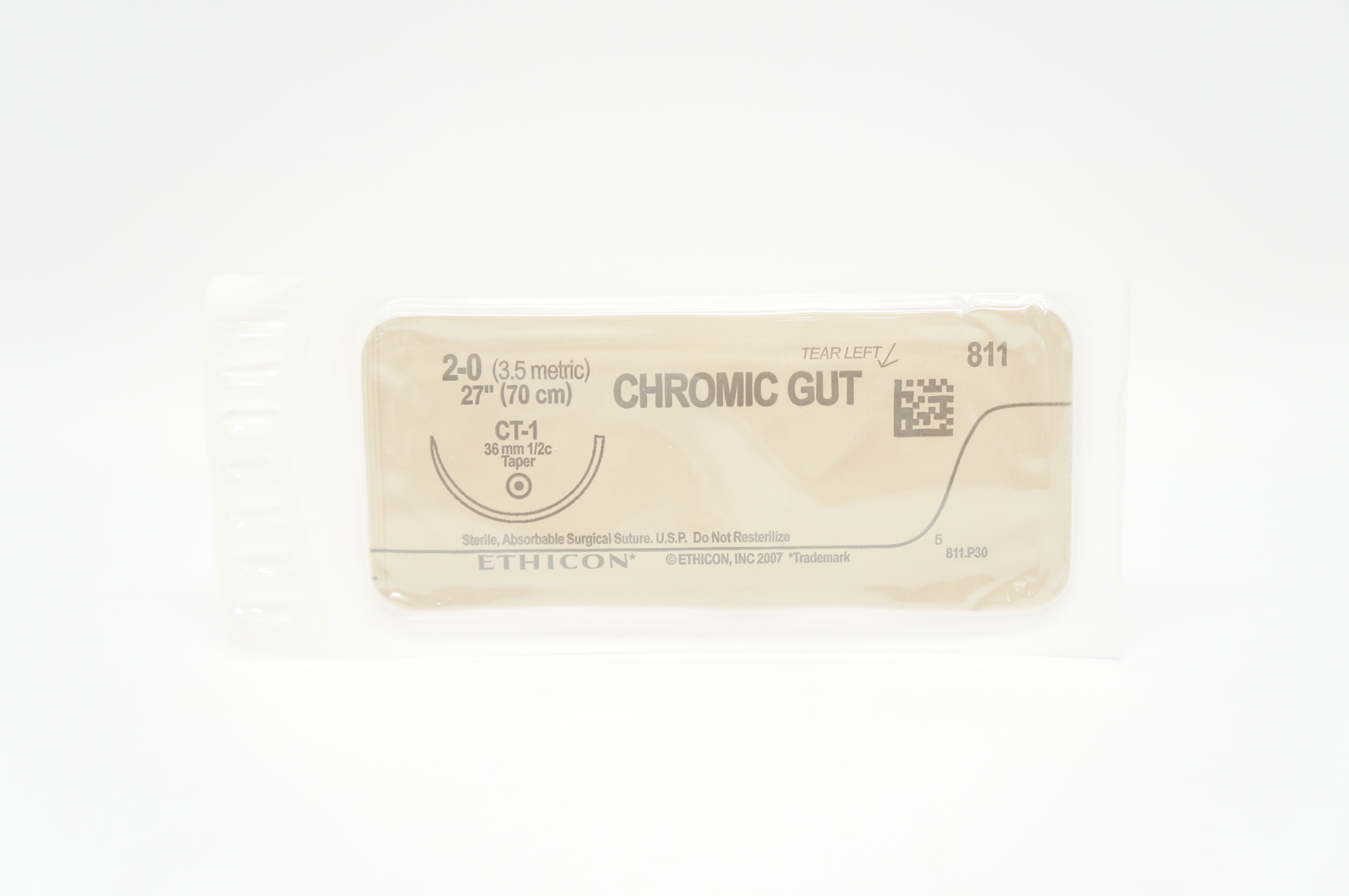Ethicon 811 2-0 CHROMIC GUT CT-1 36mm 1/2c Taper 27inch (x)