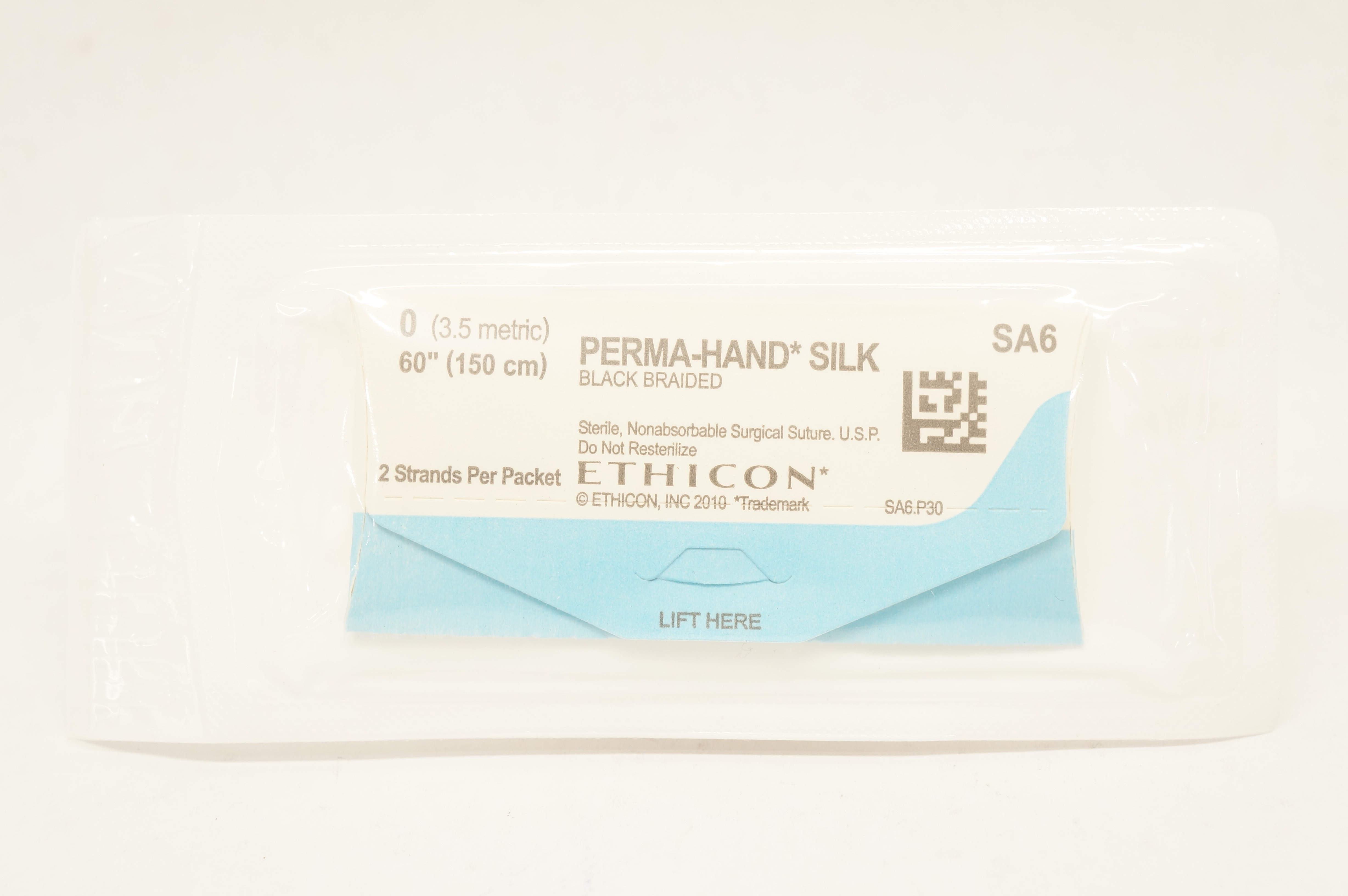 Ethicon SA6 0 PERMA-HAND SILK Stre Black Braided, 60inch