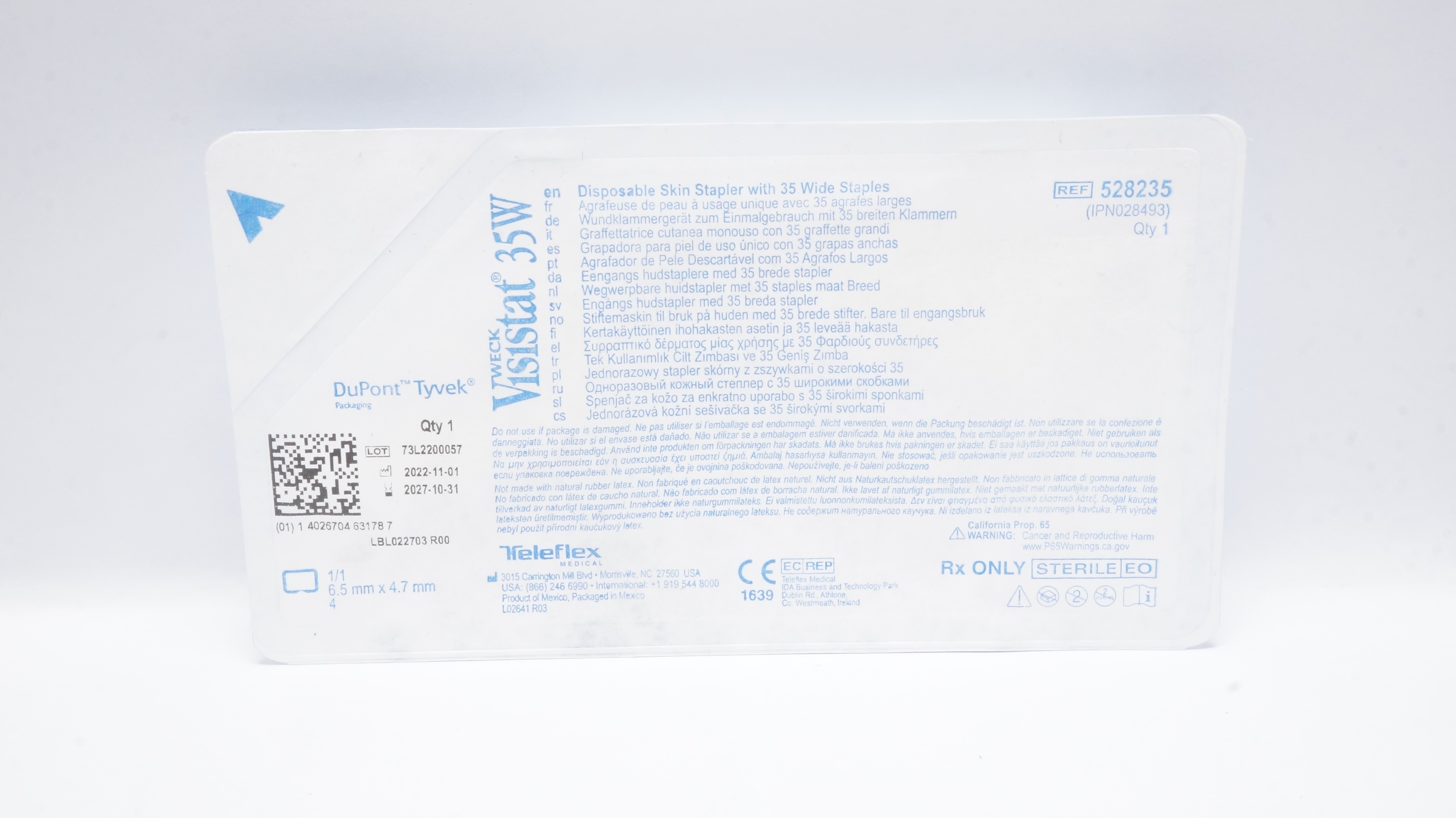 Teleflex 528235 Weck Visistat 35W Disposable Skin Stapler W/35 Staples 6.5x4.7mm