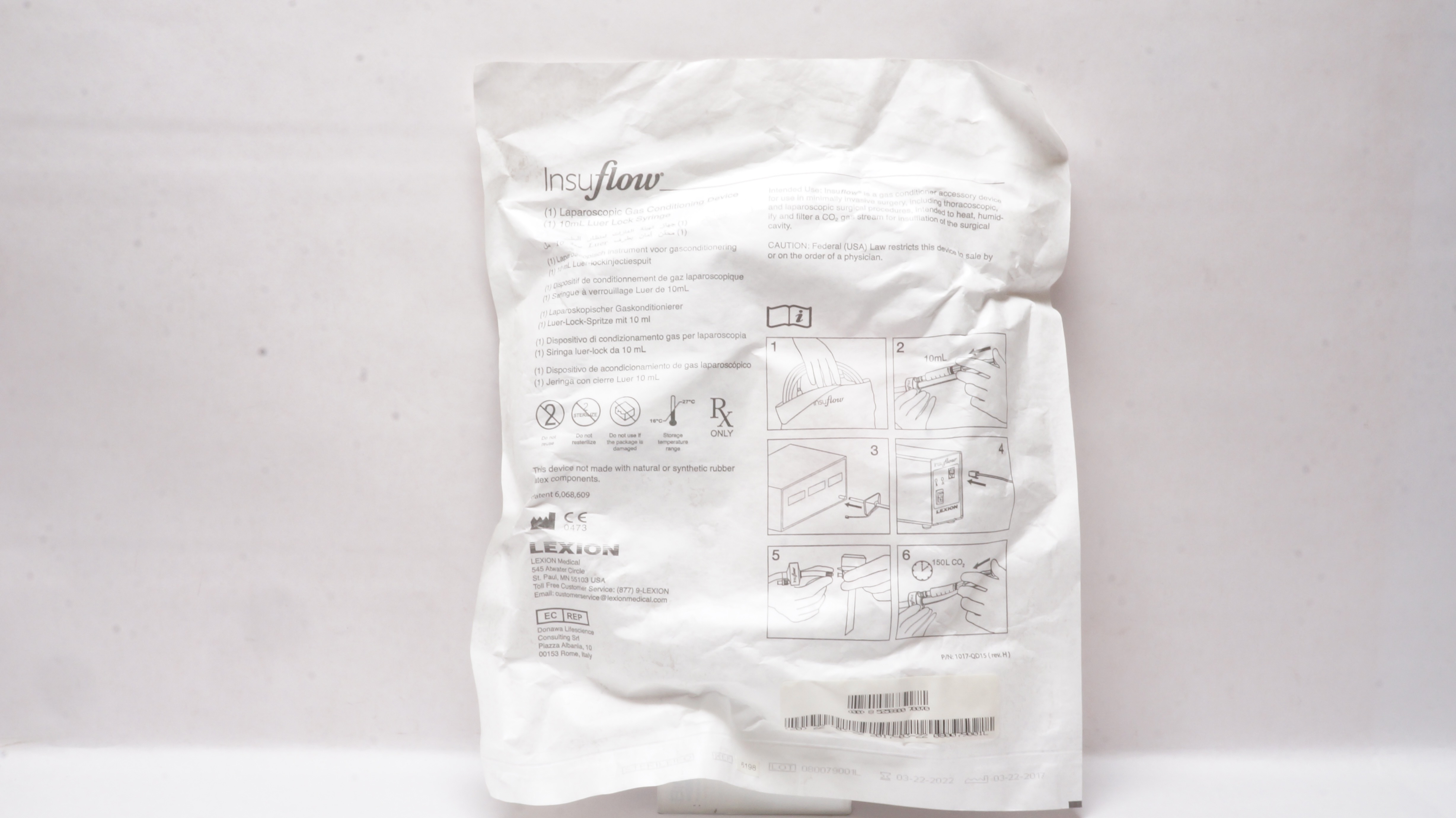 Lexion 6198 Insuflow Laparoscopic Gas Condition Device 10mL Luer Lock Syringe(x)