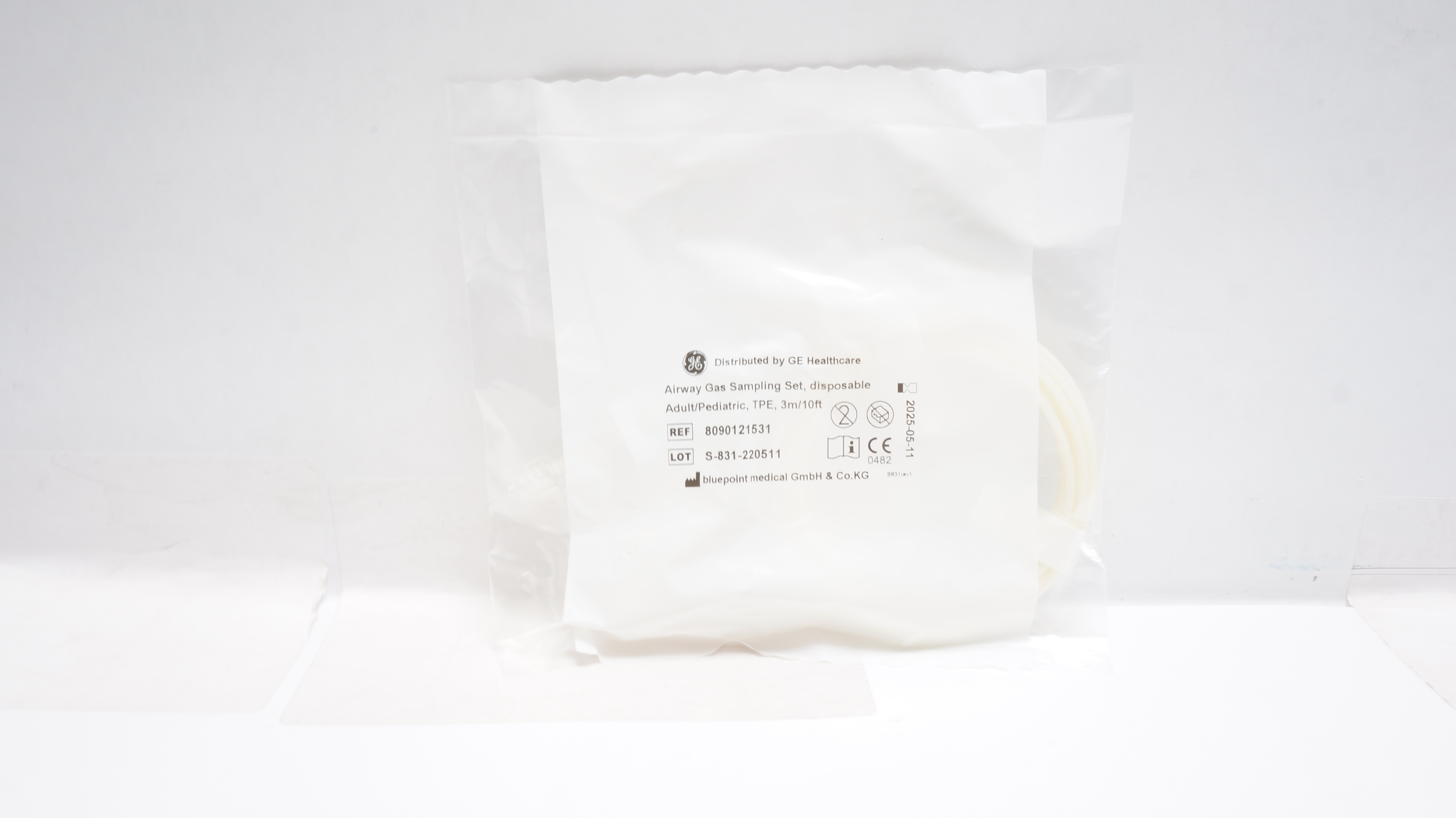 GE 8090121531 Airway Gas Sampling Set, Disposable Adult/Pediatric TPE 10ft.