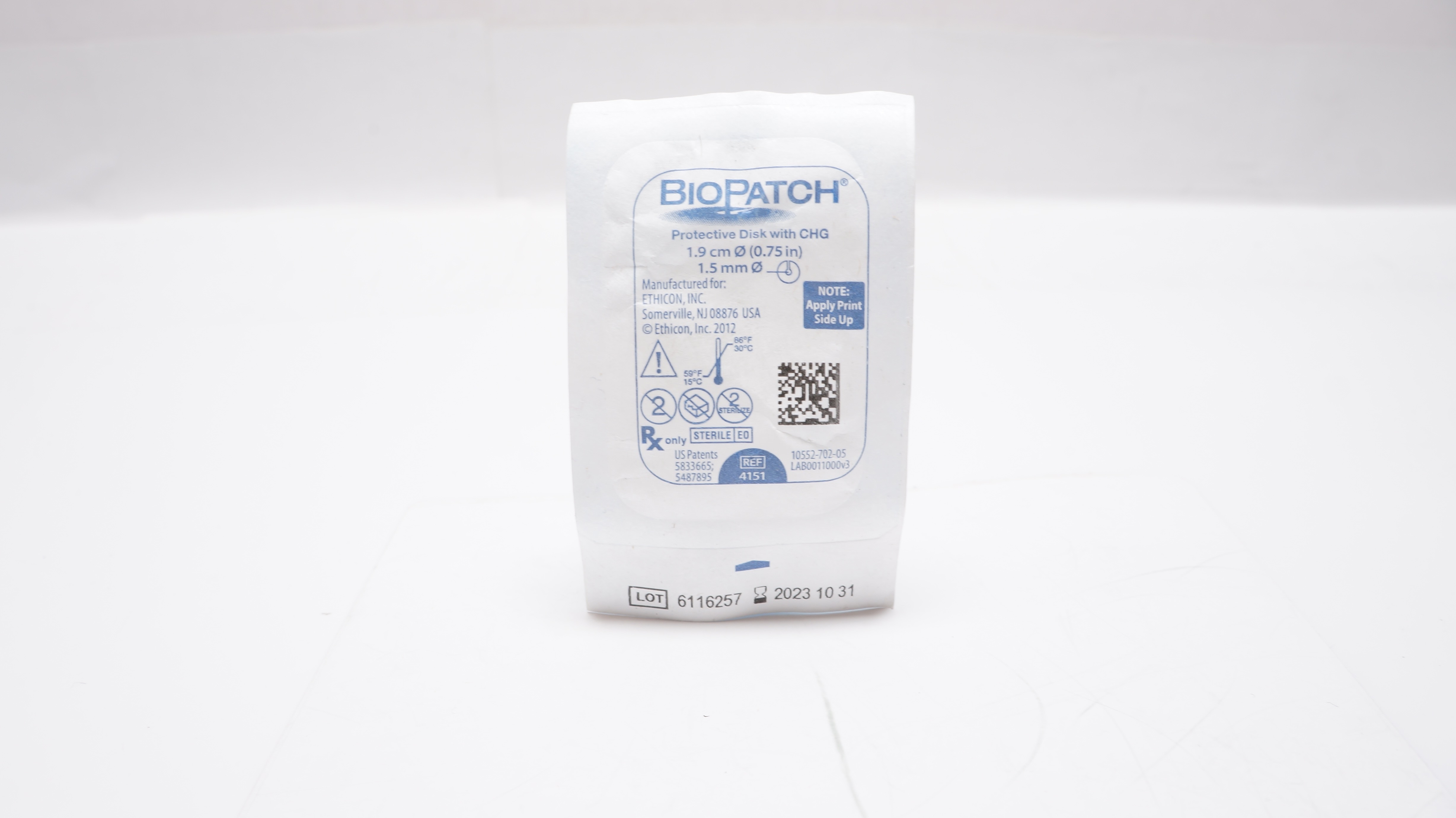 Ethicon 4151 BioPatch Protective Disk with CHG 0.75inch x 1.5mm (x)