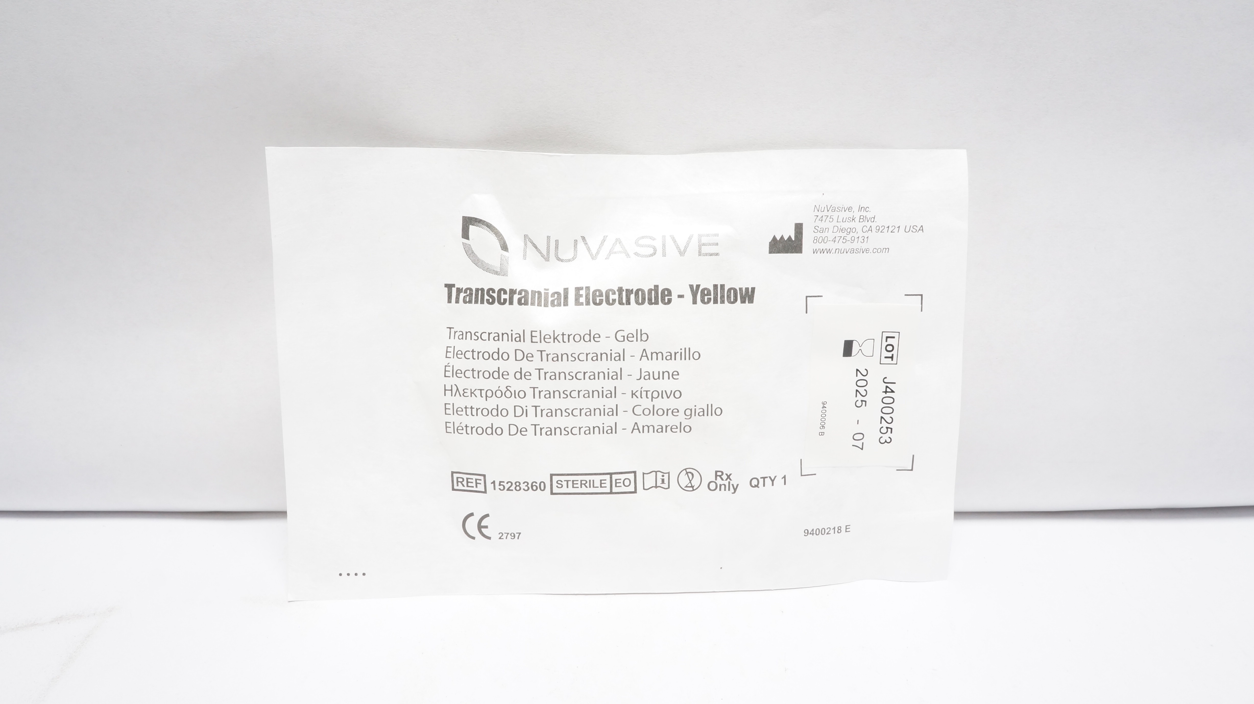 NuVasive 1528360 Transcranial Electrode Yellow (x)