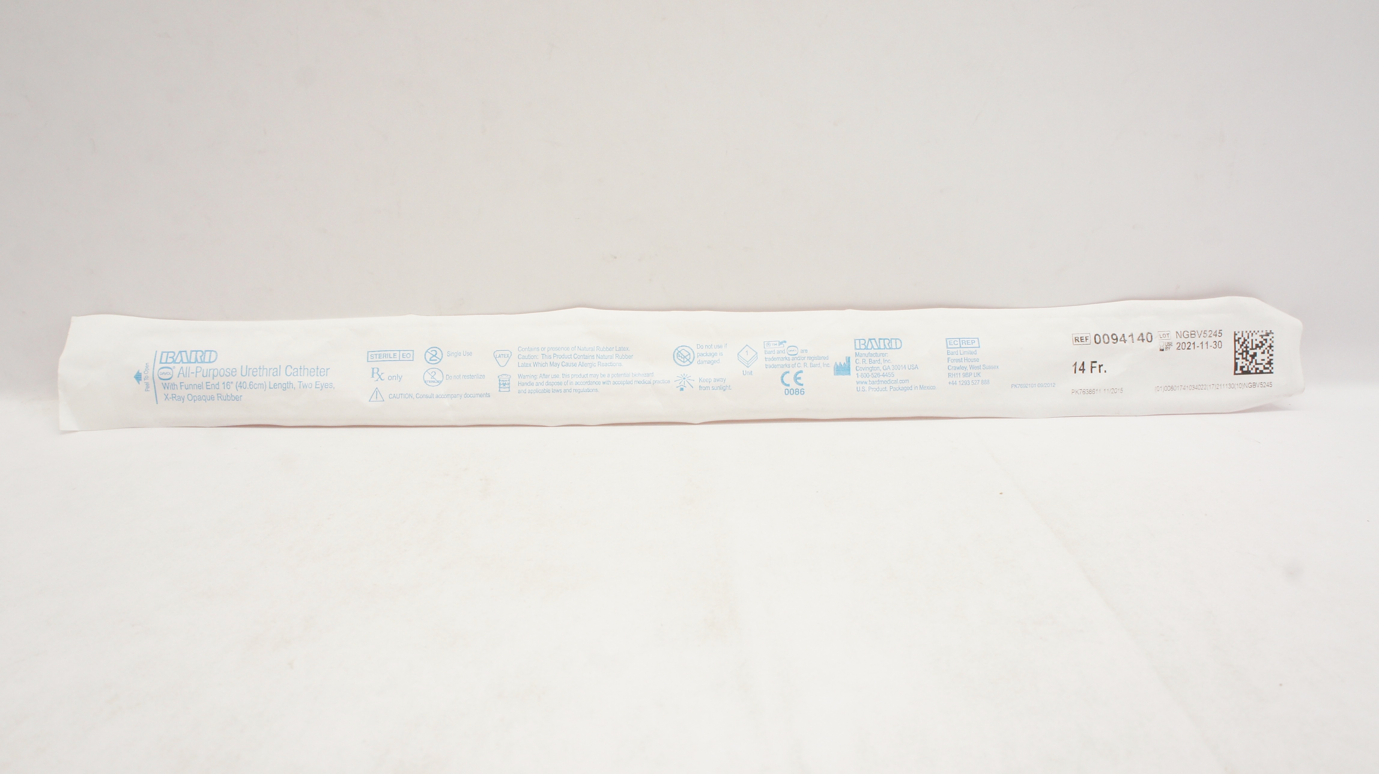 Bard 0094140  All-Purpose Urethral Cath. W/ Funnel End 16inch Length x 14 Fr (x)