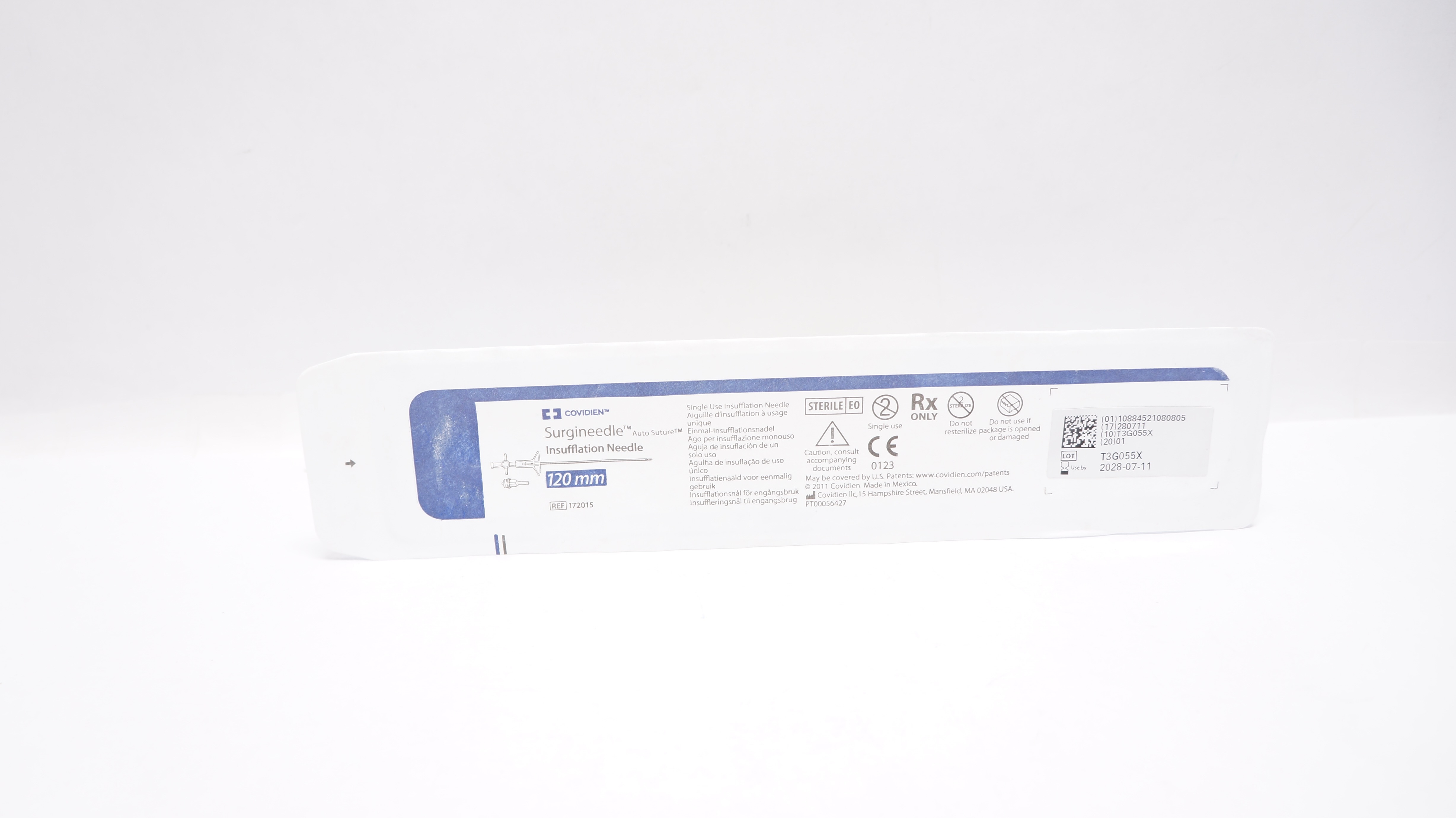 Covidien 172015 Surgineedle Auto Suture Insufflation Needle 120mm