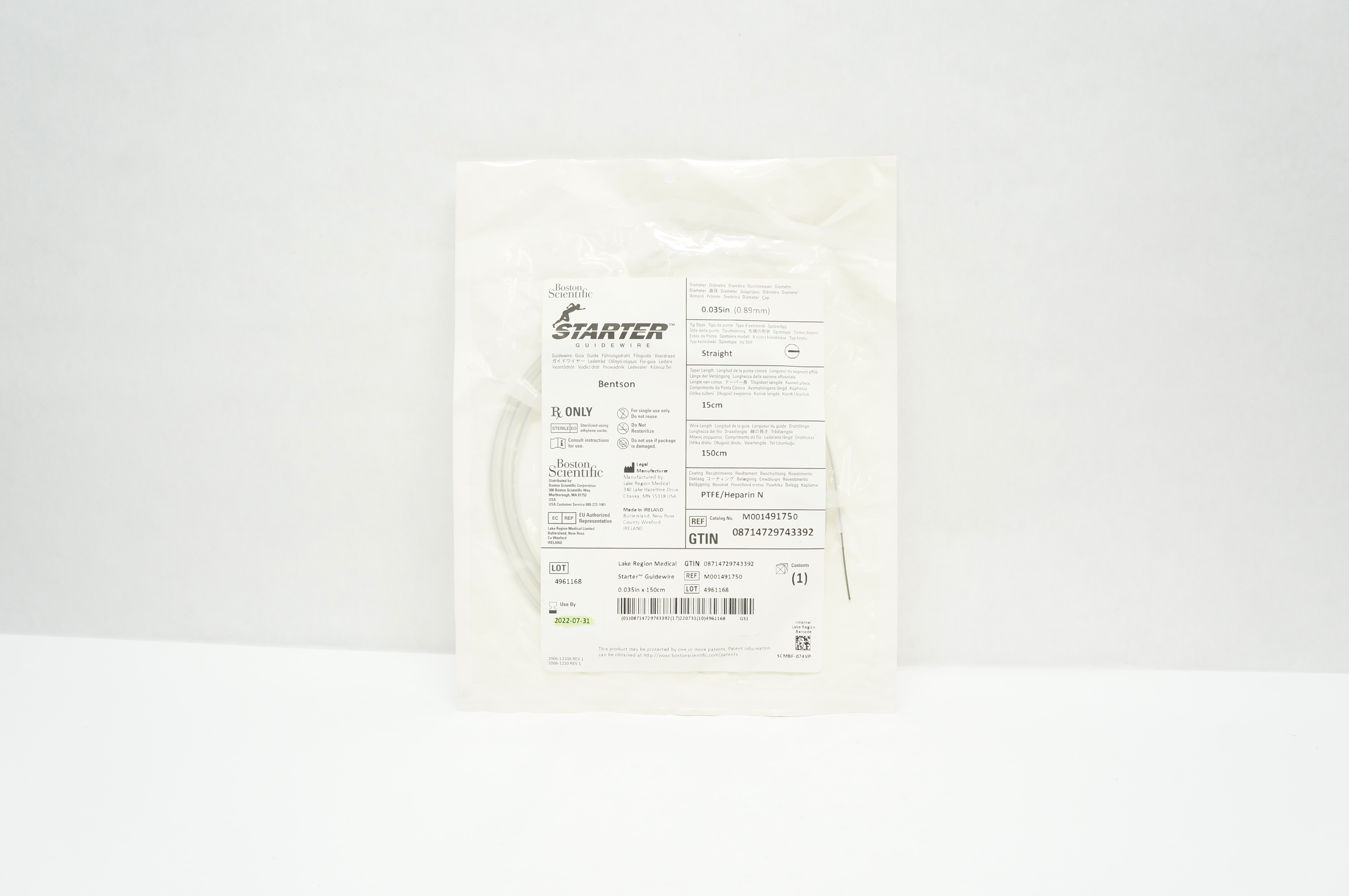 Boston Scientific 49175 Starter Guidewire .035inch x 15cm x 150cm (x)