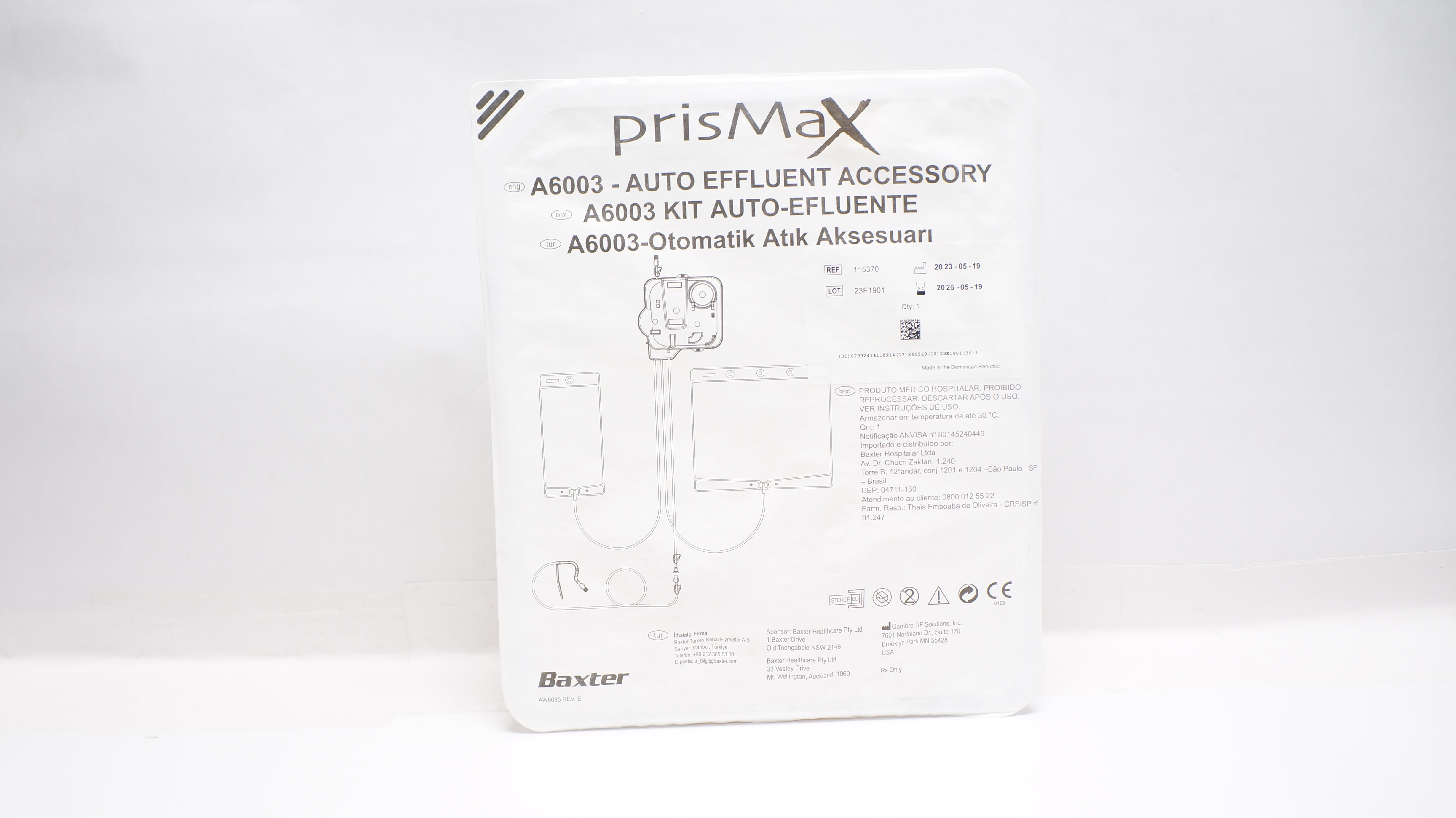 Gambro 115370 Baxter PrisMax A6003 Auto Effluent Accessory