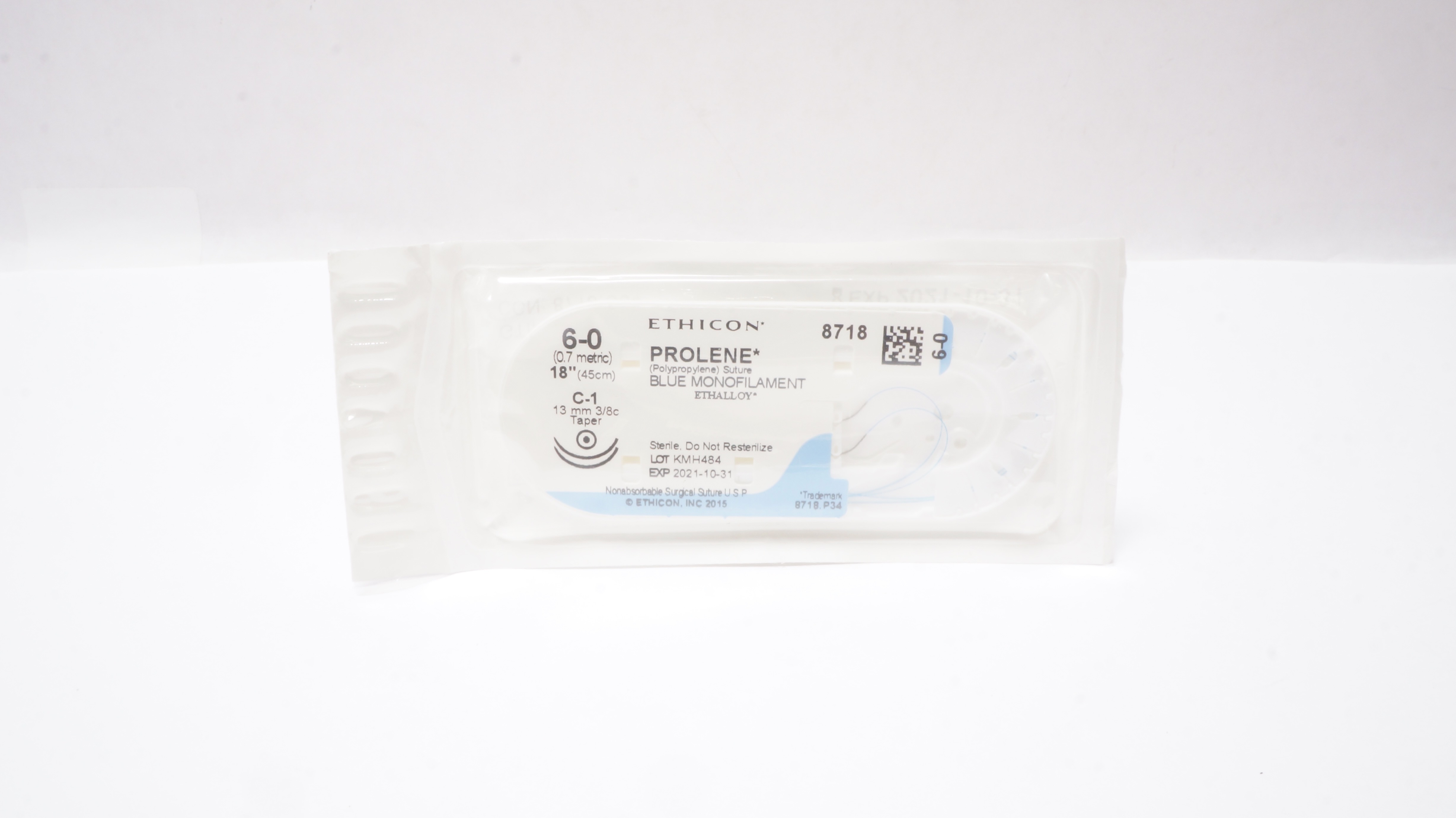 Ethicon 8718 6-0 PROLENE, C-1, 13mm 3/8c Taperpoint, 18inch (x)