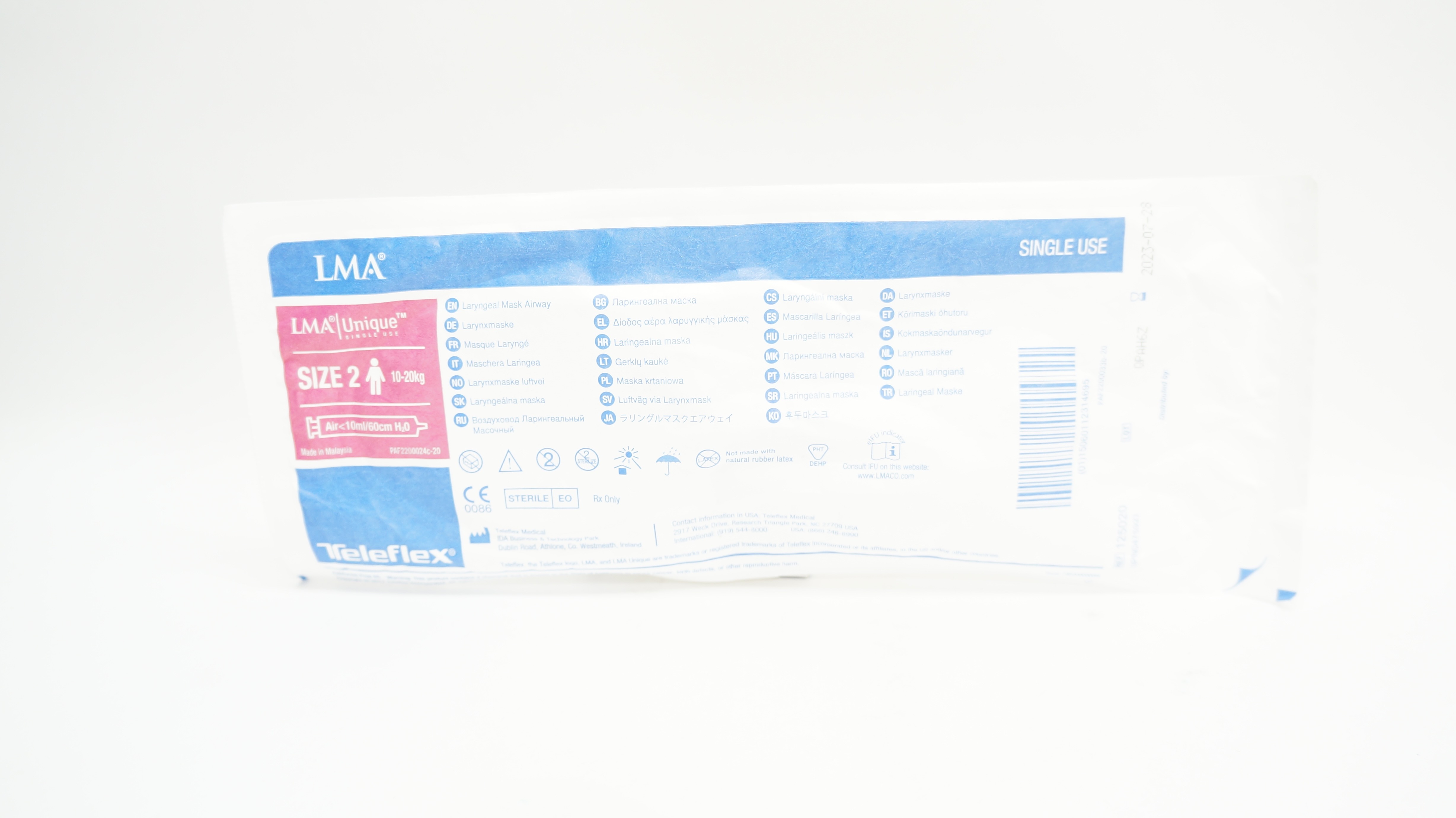 Teleflex 125020 LMA Laryngeal Mask Airway Size 2, 10-20kg (x)
