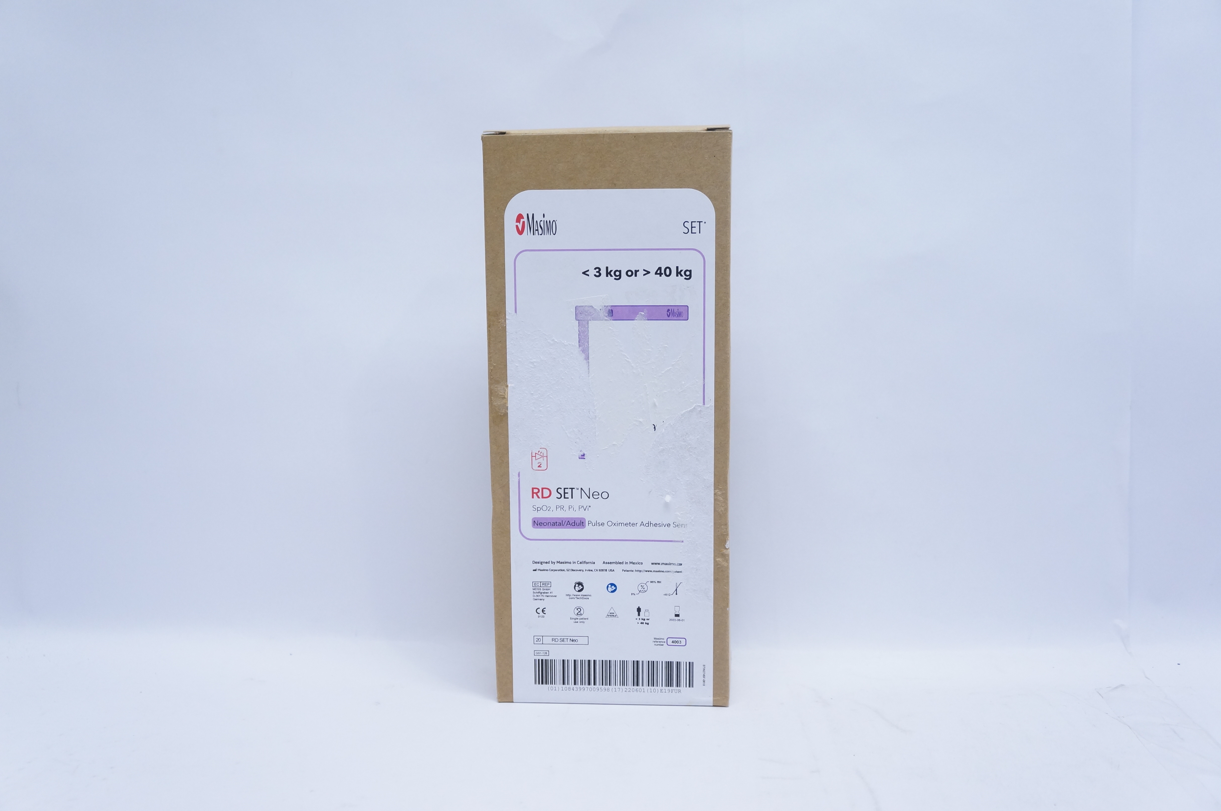 Masimo 4003 RD SET Neonatal/Adult Pulse Oximeter Adhesive Sensor <3kg or >40kg