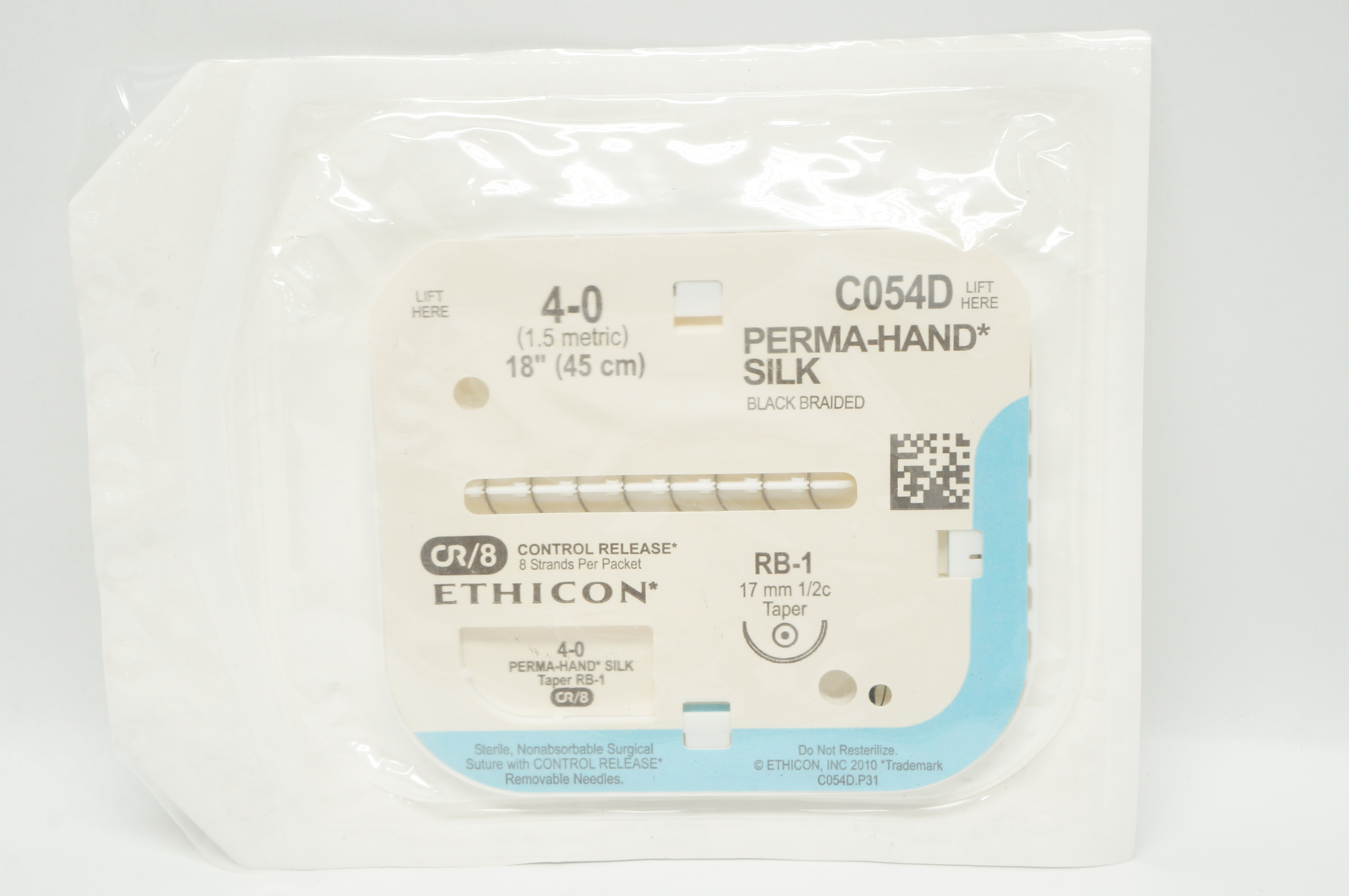 Ethicon C054D 4-0 PERMA-HAND SILK RB-1 17mm 1/2c Taper 18inch