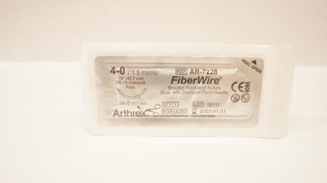 Arthrex AR-7228 4-0 FiberWire Braided Stre Diamond Point 3/8c 18.7mm 18inch (x)
